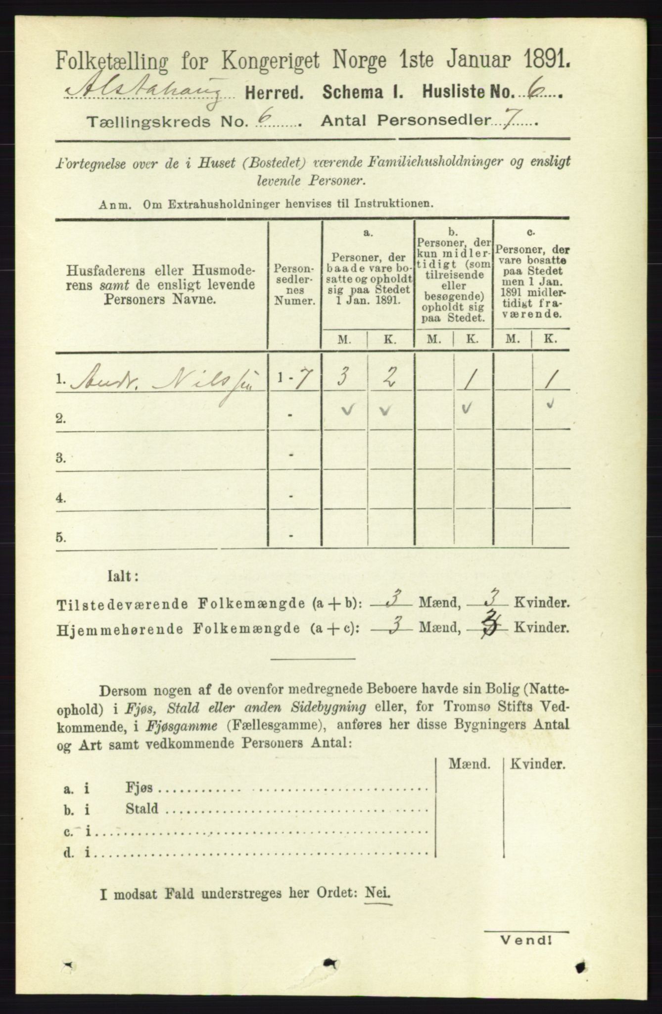 RA, 1891 census for 1820 Alstahaug, 1891, p. 2050