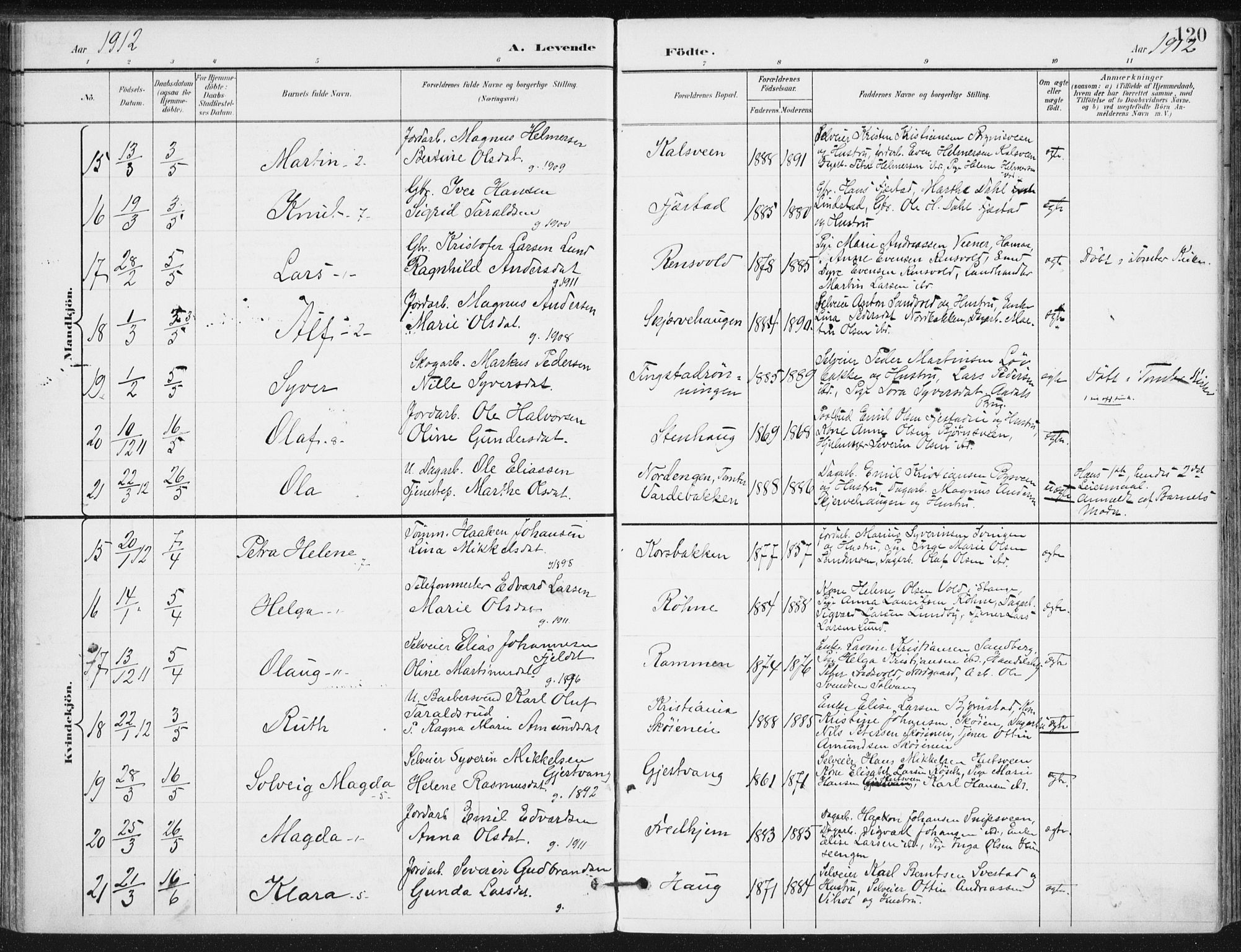 Romedal prestekontor, AV/SAH-PREST-004/K/L0011: Parish register (official) no. 11, 1896-1912, p. 120