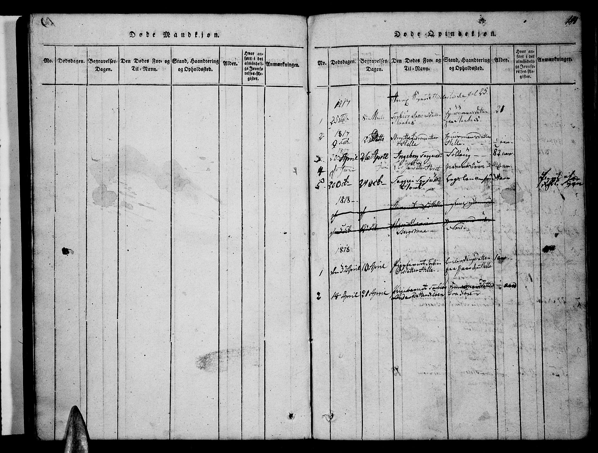 Valle sokneprestkontor, SAK/1111-0044/F/Fb/Fbc/L0001: Parish register (copy) no. B 1 /2, 1816-1829, p. 140