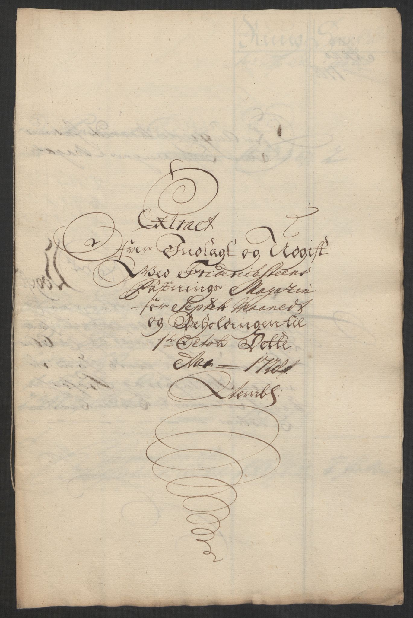 Kommanderende general (KG I) med Det norske krigsdirektorium, AV/RA-EA-5419/D/L0153: Fredriksten festning: Brev, inventarfortegnelser og regnskapsekstrakter, 1724-1729, p. 612