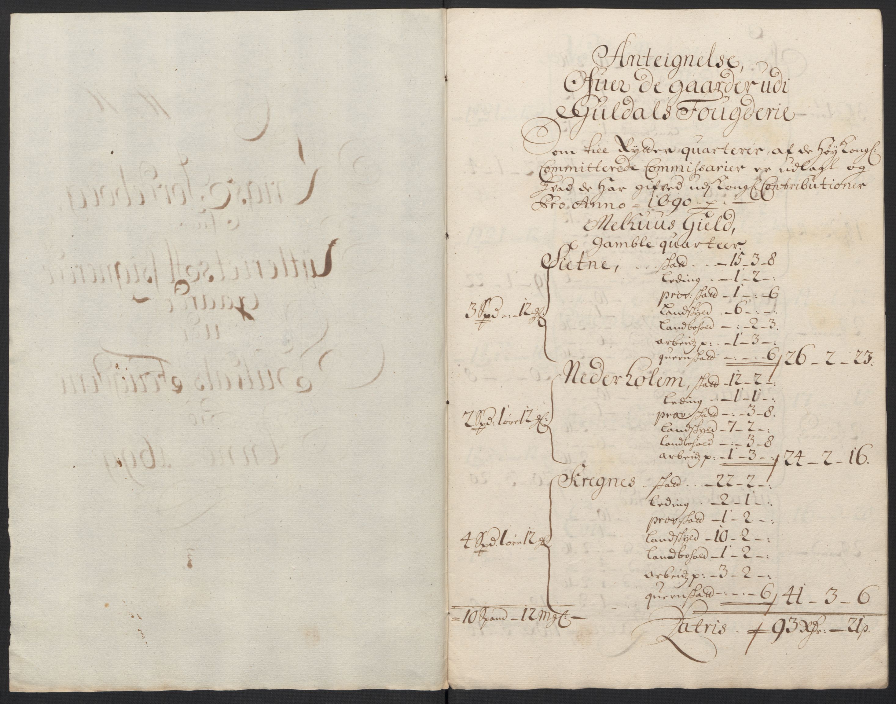 Rentekammeret inntil 1814, Reviderte regnskaper, Fogderegnskap, AV/RA-EA-4092/R60/L3949: Fogderegnskap Orkdal og Gauldal, 1699, p. 363