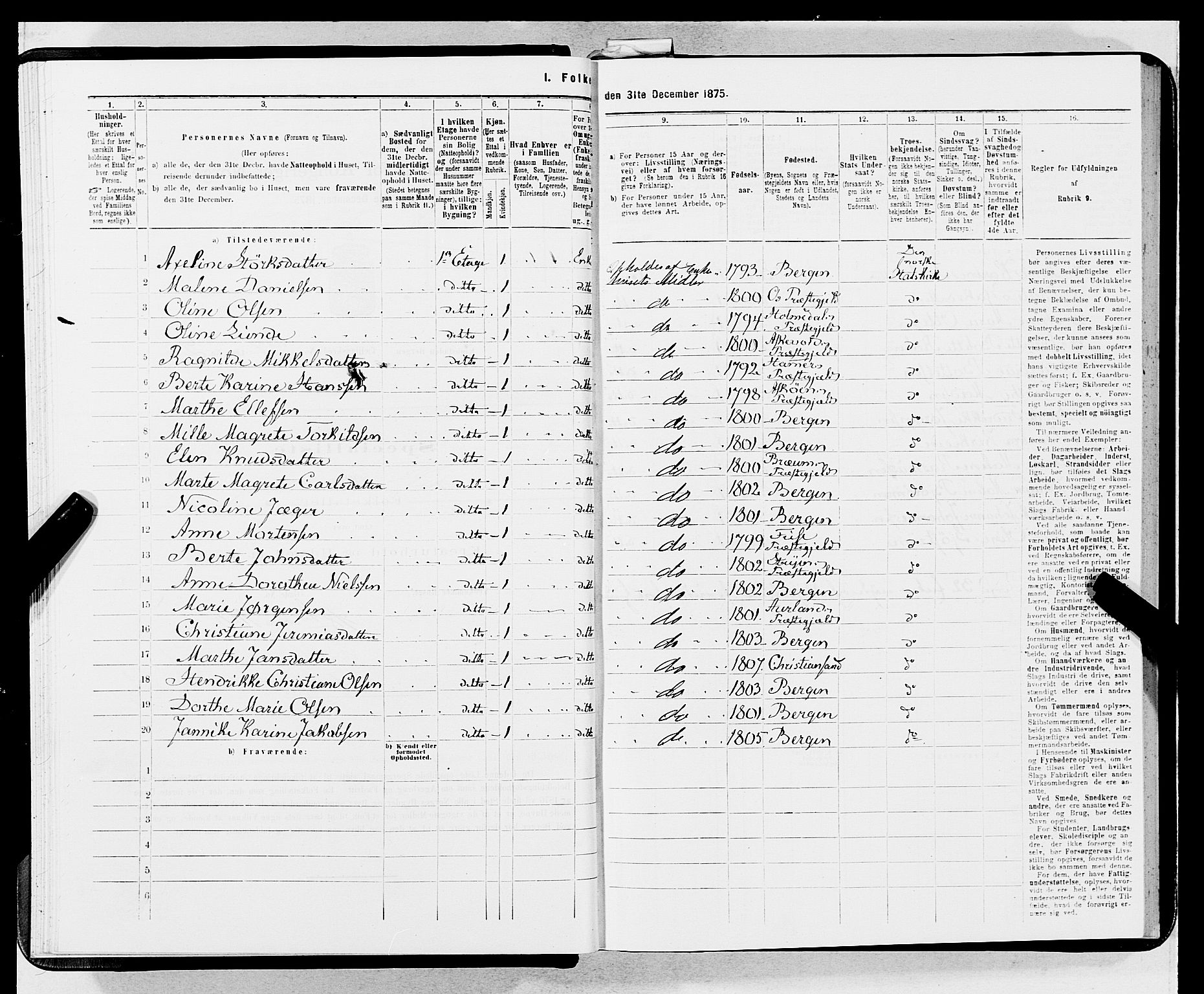 SAB, 1875 census for 1301 Bergen, 1875, p. 4126