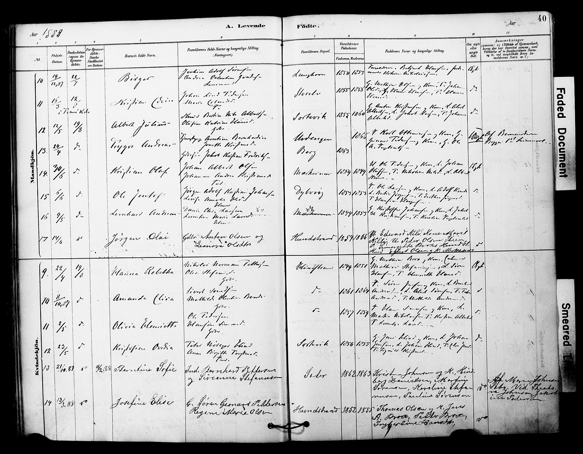 Tranøy sokneprestkontor, SATØ/S-1313/I/Ia/Iaa/L0011kirke: Parish register (official) no. 11, 1878-1904, p. 40
