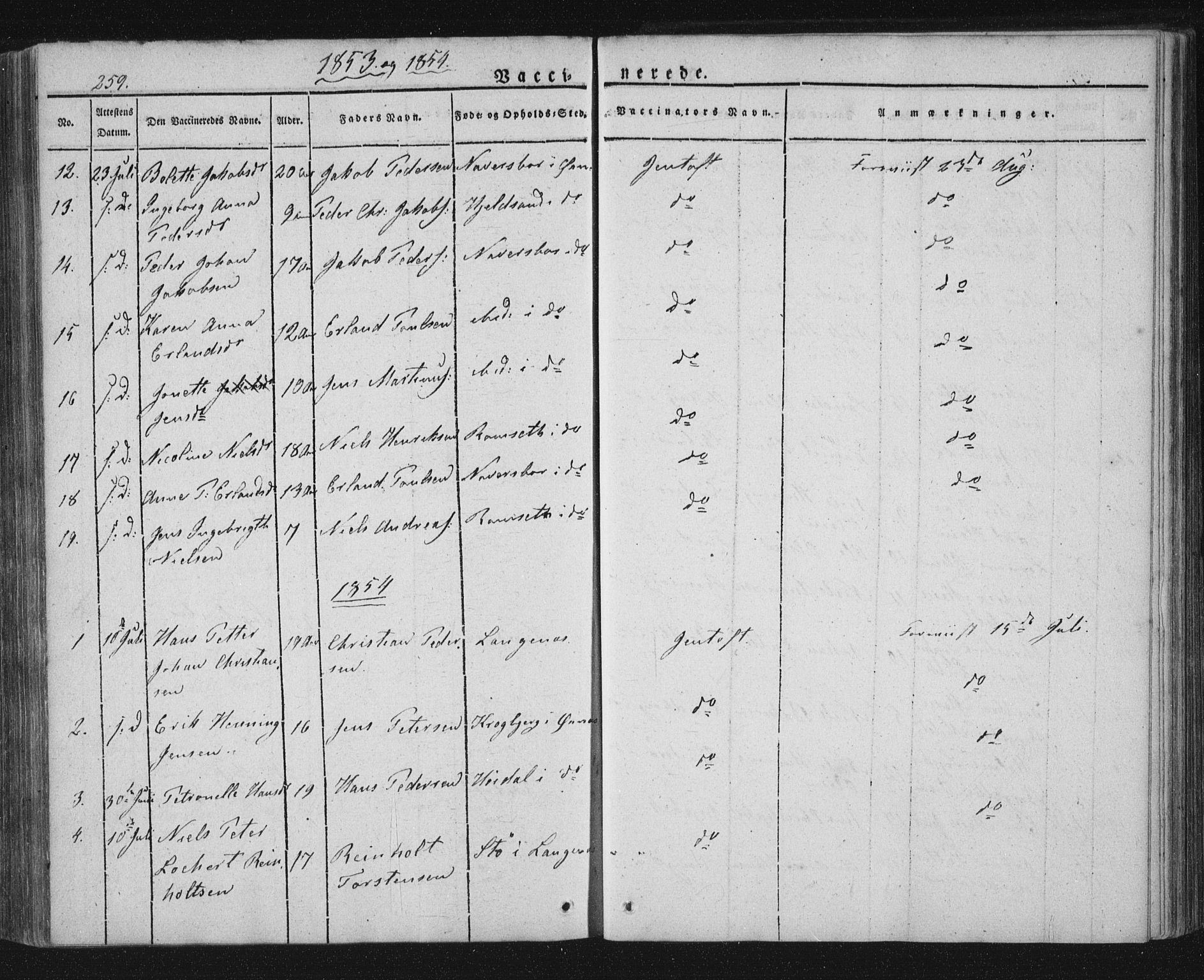 Ministerialprotokoller, klokkerbøker og fødselsregistre - Nordland, SAT/A-1459/893/L1332: Parish register (official) no. 893A05, 1841-1858, p. 259