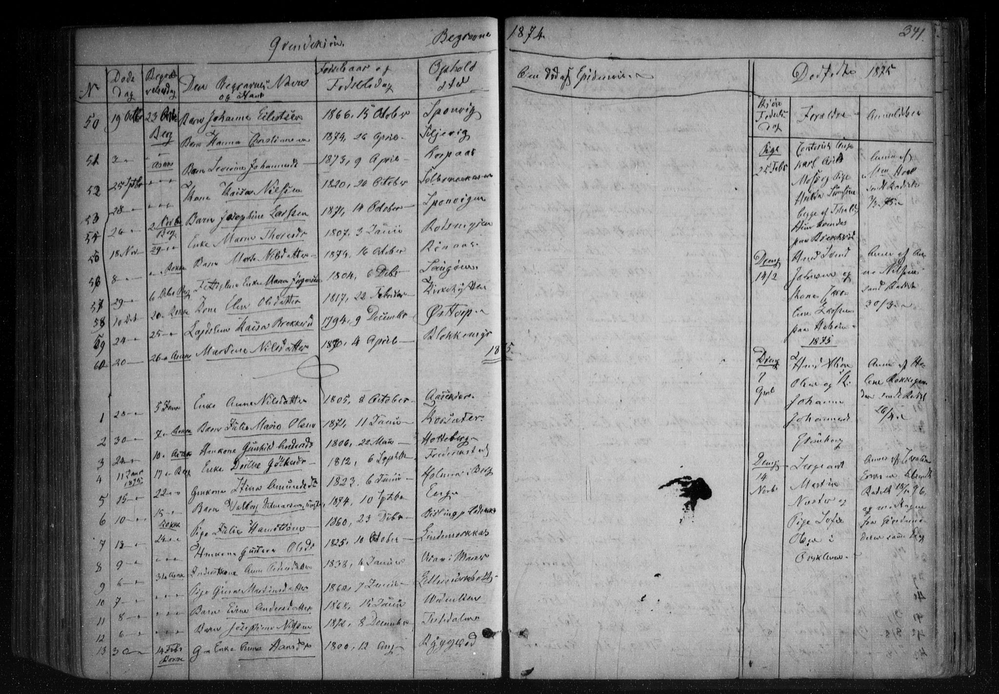 Berg prestekontor Kirkebøker, AV/SAO-A-10902/F/Fa/L0005: Parish register (official) no. I 5, 1861-1877, p. 341