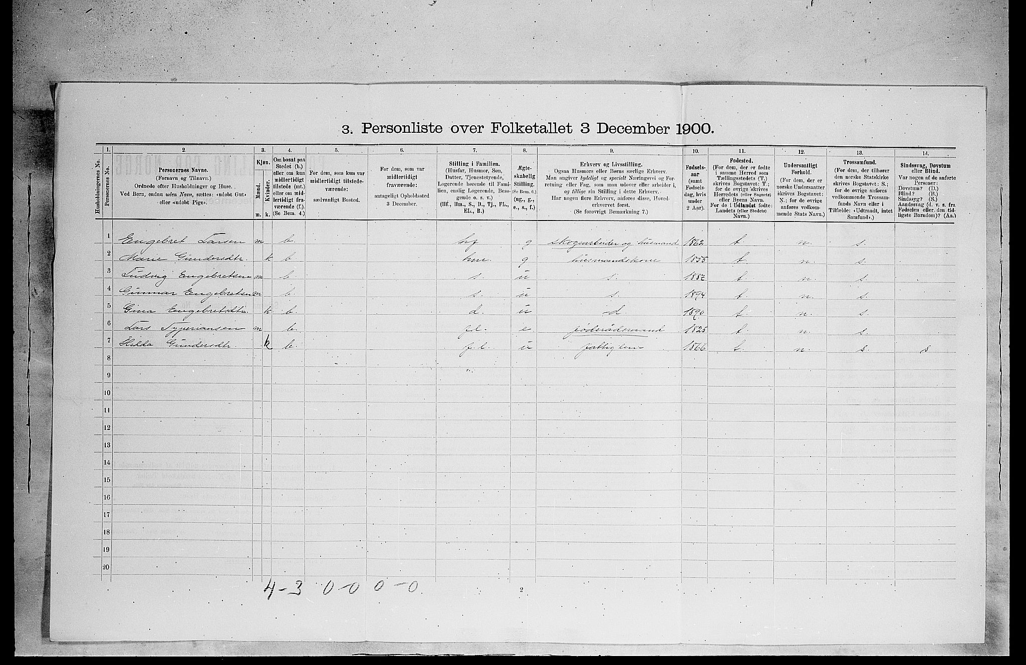 SAH, 1900 census for Eidskog, 1900, p. 494