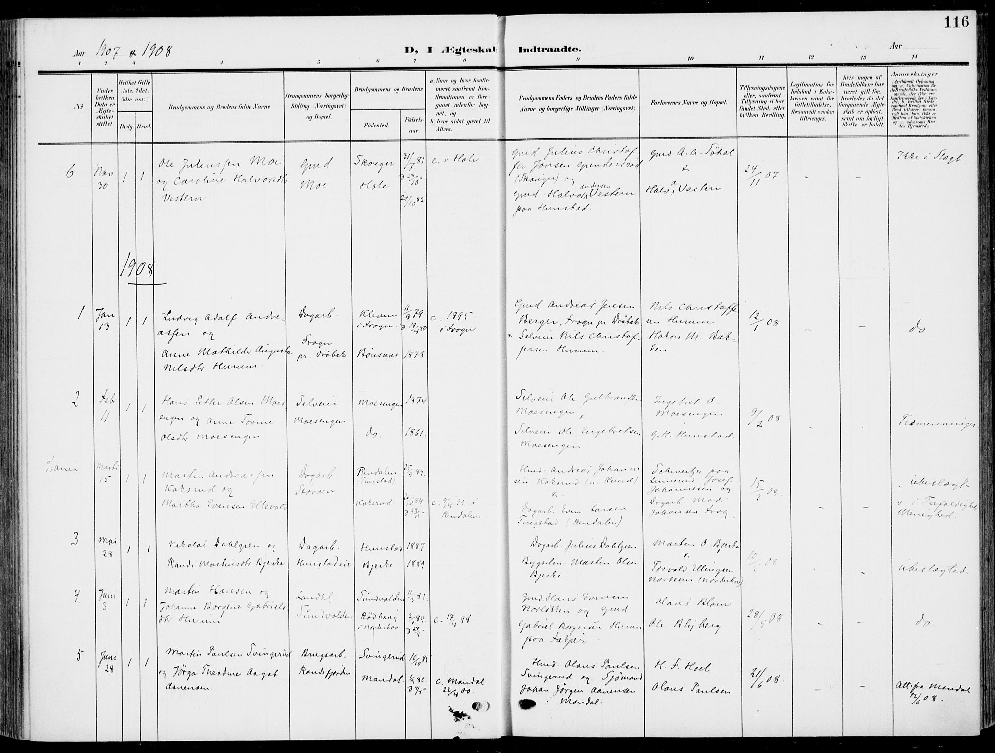 Hole kirkebøker, AV/SAKO-A-228/F/Fa/L0010: Parish register (official) no. I 10, 1907-1917, p. 116