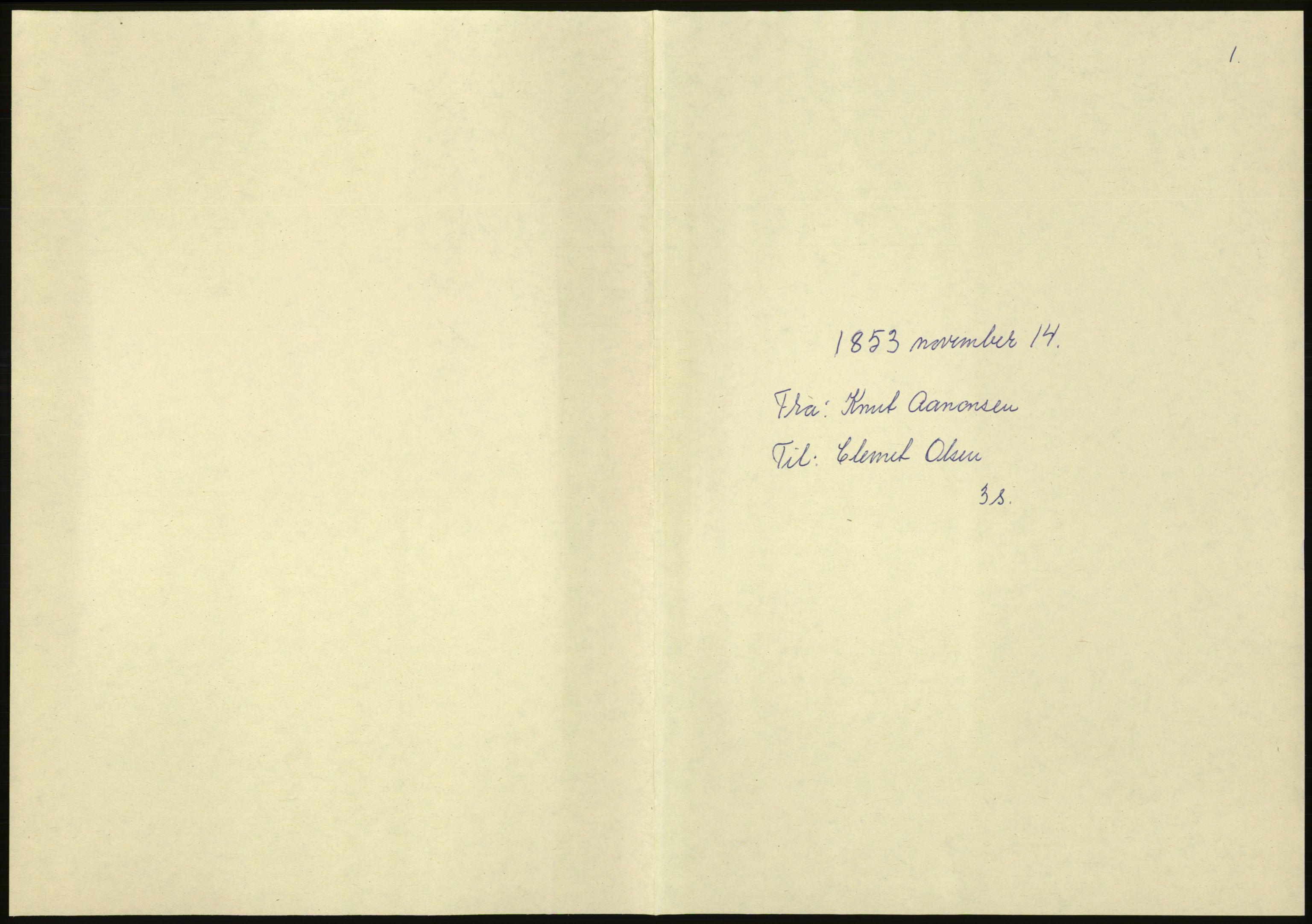 Samlinger til kildeutgivelse, Amerikabrevene, RA/EA-4057/F/L0026: Innlån fra Aust-Agder: Aust-Agder-Arkivet - Erickson, 1838-1914, p. 863