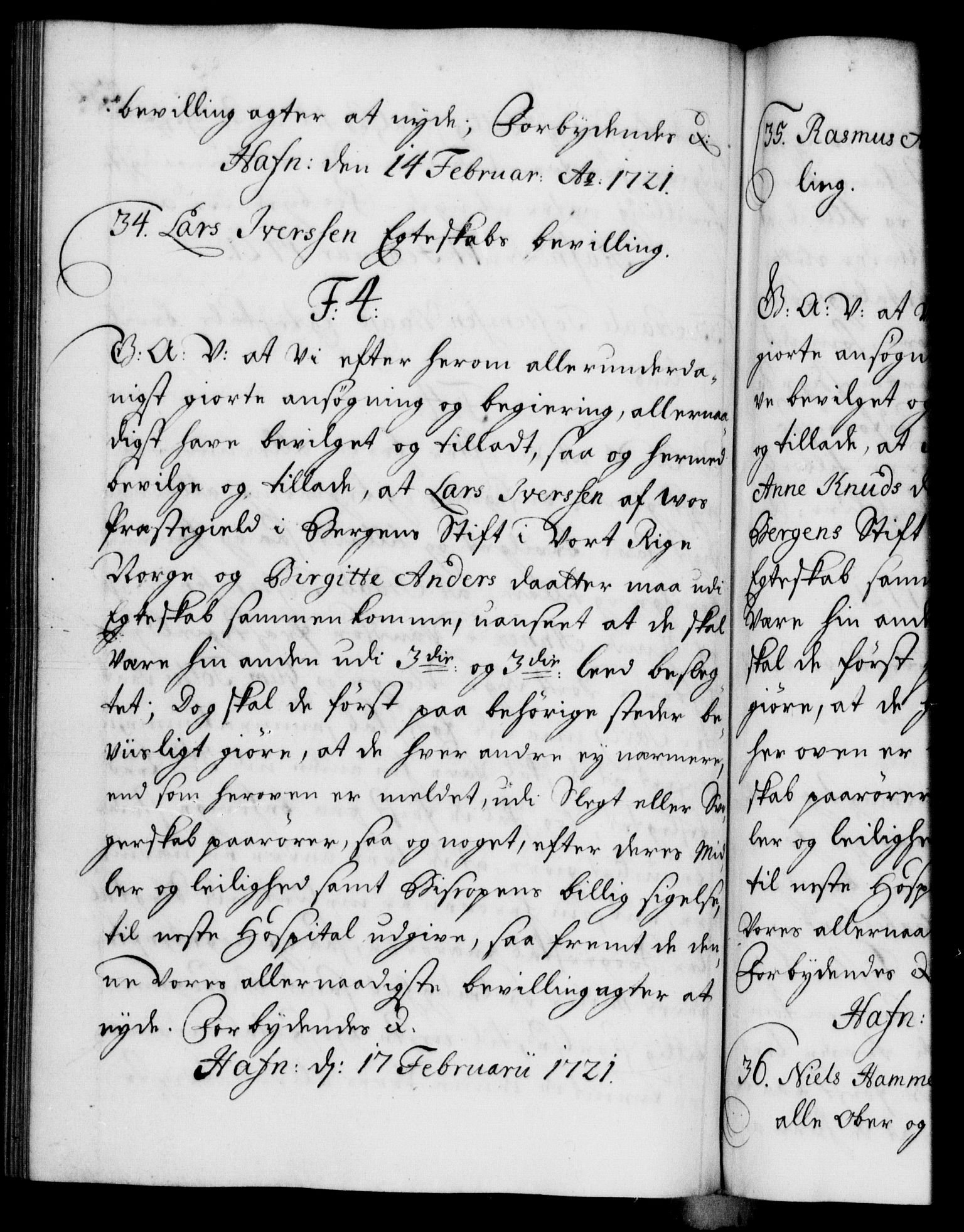 Danske Kanselli 1572-1799, RA/EA-3023/F/Fc/Fca/Fcaa/L0023: Norske registre, 1720-1722, p. 232b