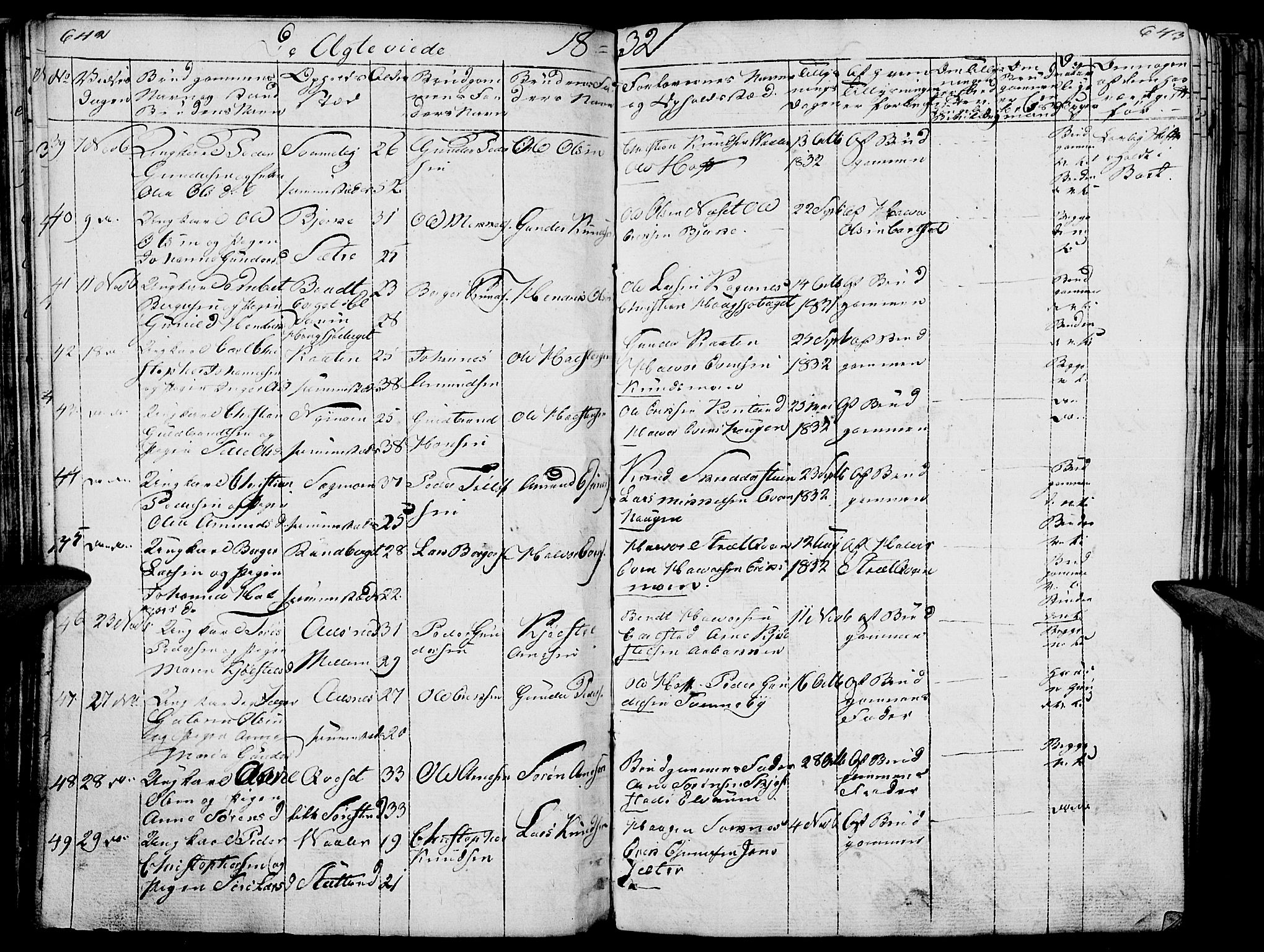 Hof prestekontor, AV/SAH-PREST-038/H/Ha/Haa/L0006: Parish register (official) no. 6, 1822-1841, p. 642-643