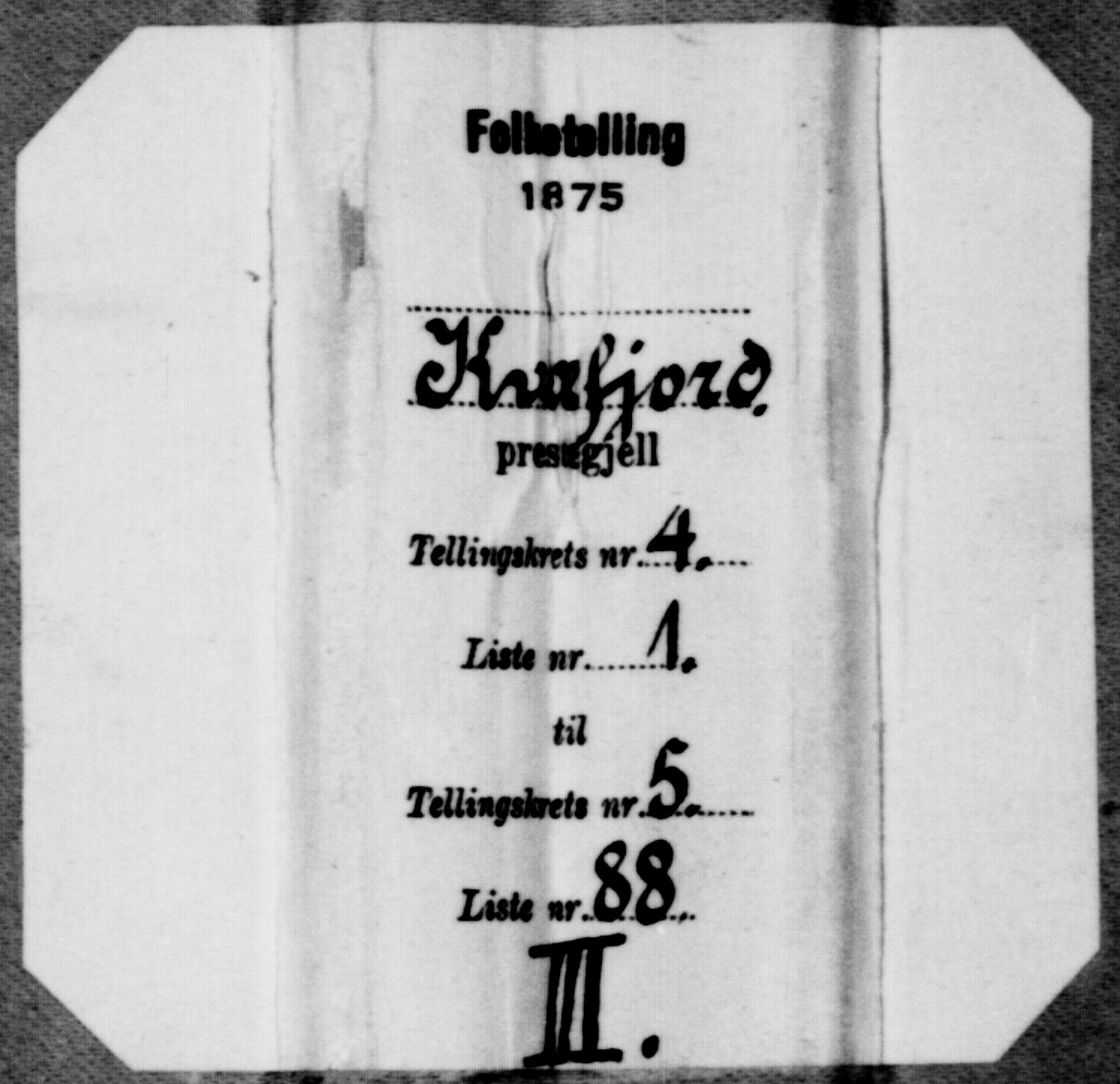 SATØ, 1875 census for 1911P Kvæfjord, 1875