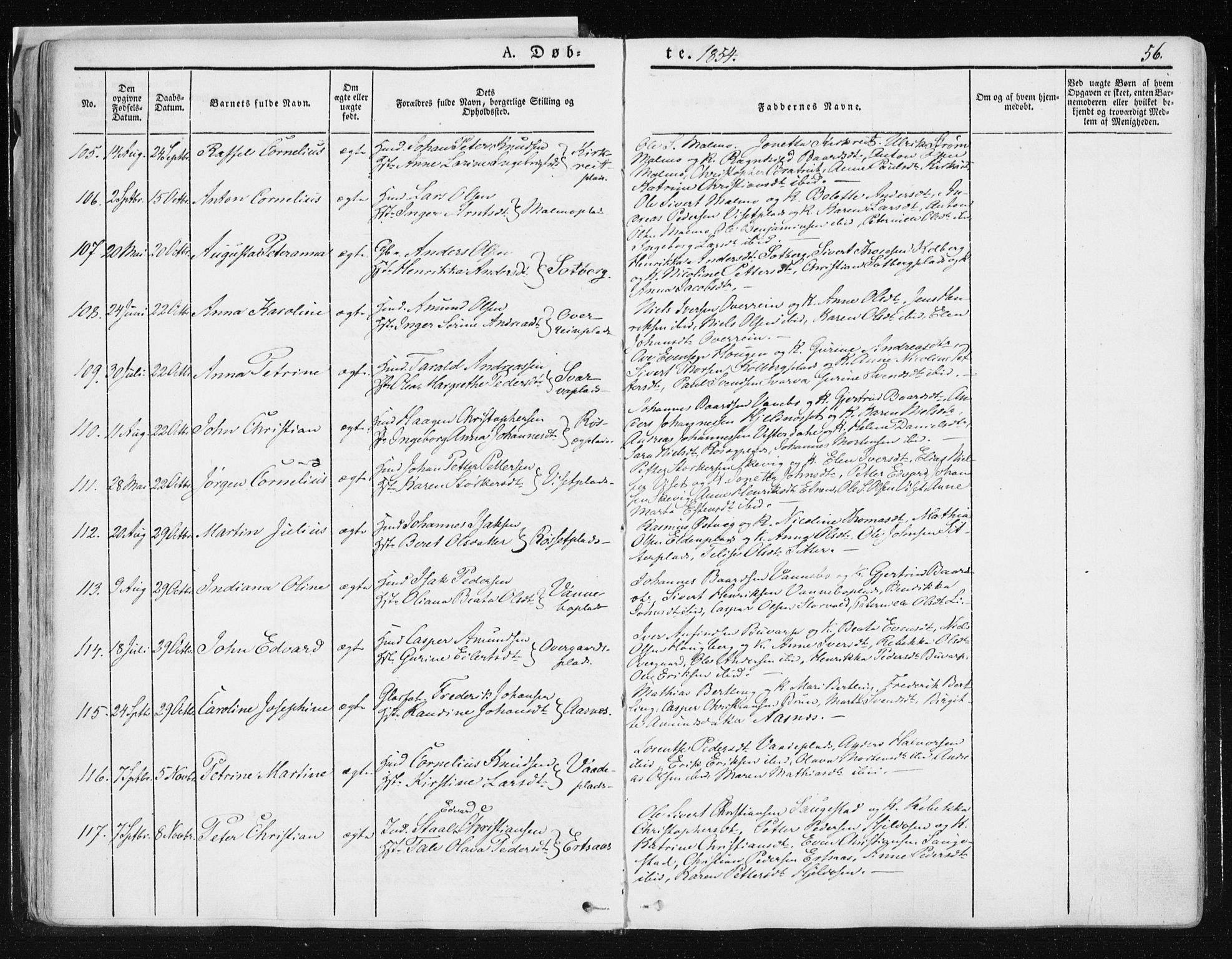 Ministerialprotokoller, klokkerbøker og fødselsregistre - Nord-Trøndelag, AV/SAT-A-1458/741/L0393: Parish register (official) no. 741A07, 1849-1863, p. 56