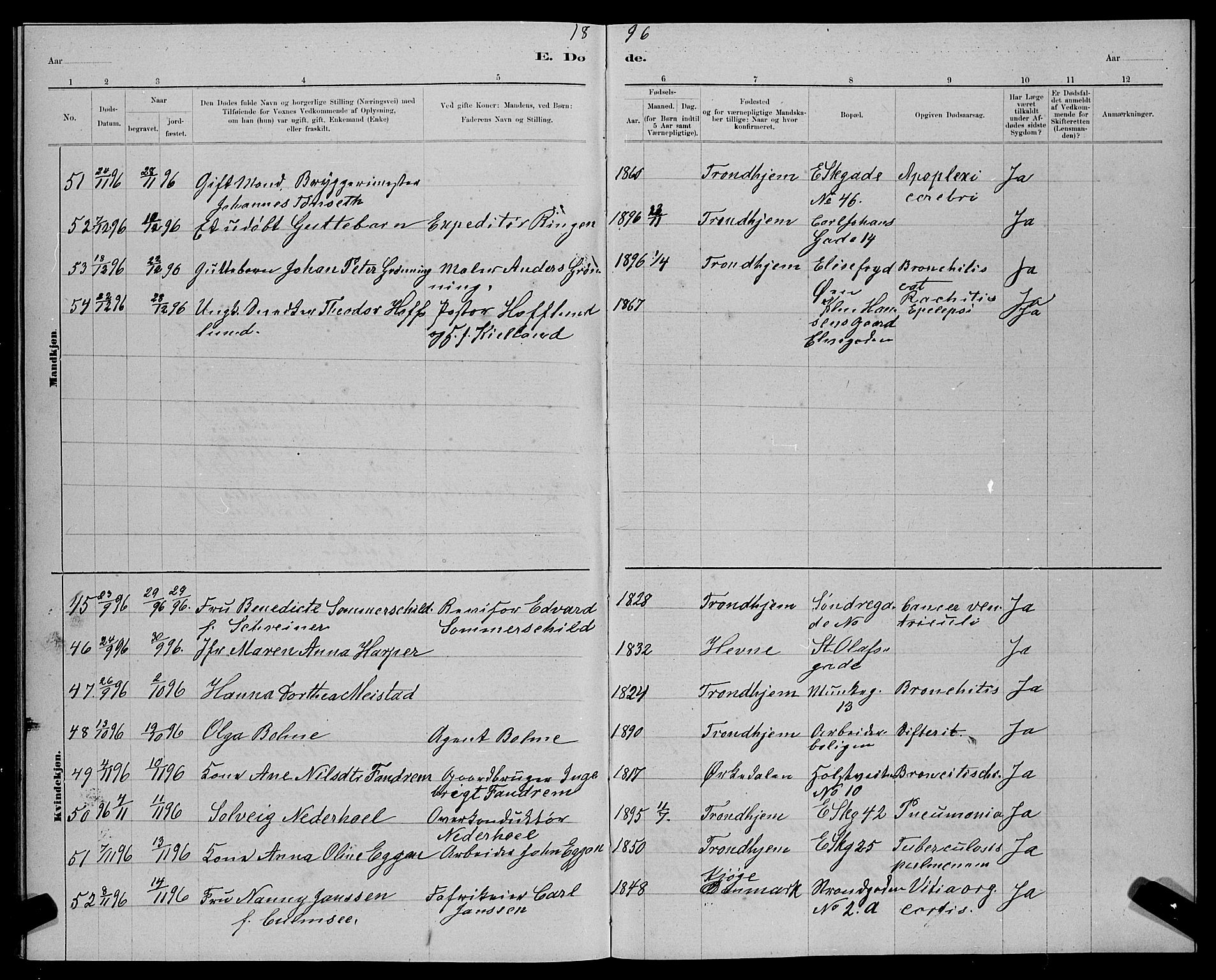 Ministerialprotokoller, klokkerbøker og fødselsregistre - Sør-Trøndelag, AV/SAT-A-1456/601/L0093: Parish register (copy) no. 601C11, 1882-1898