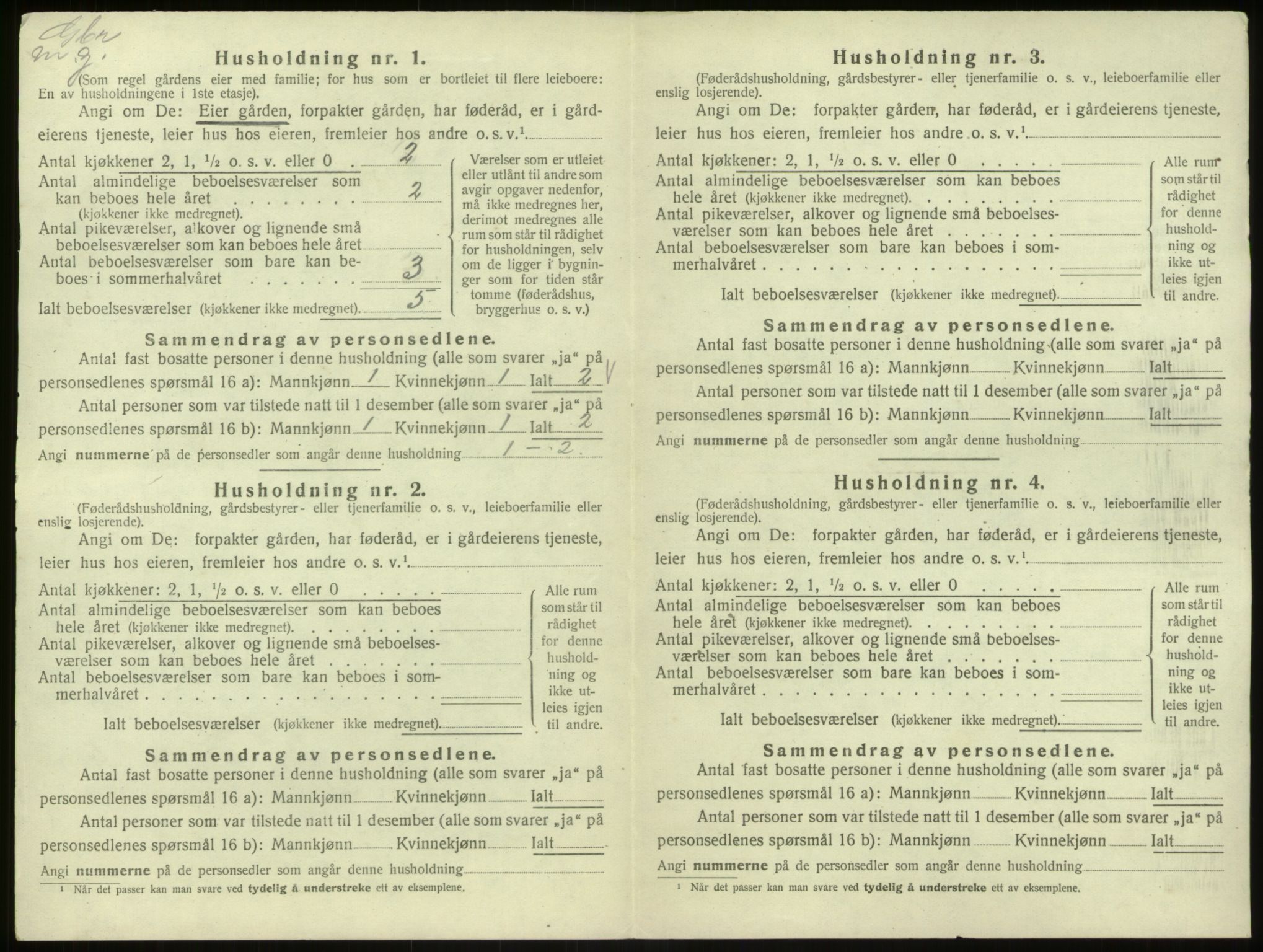 SAB, 1920 census for Hosanger, 1920, p. 99