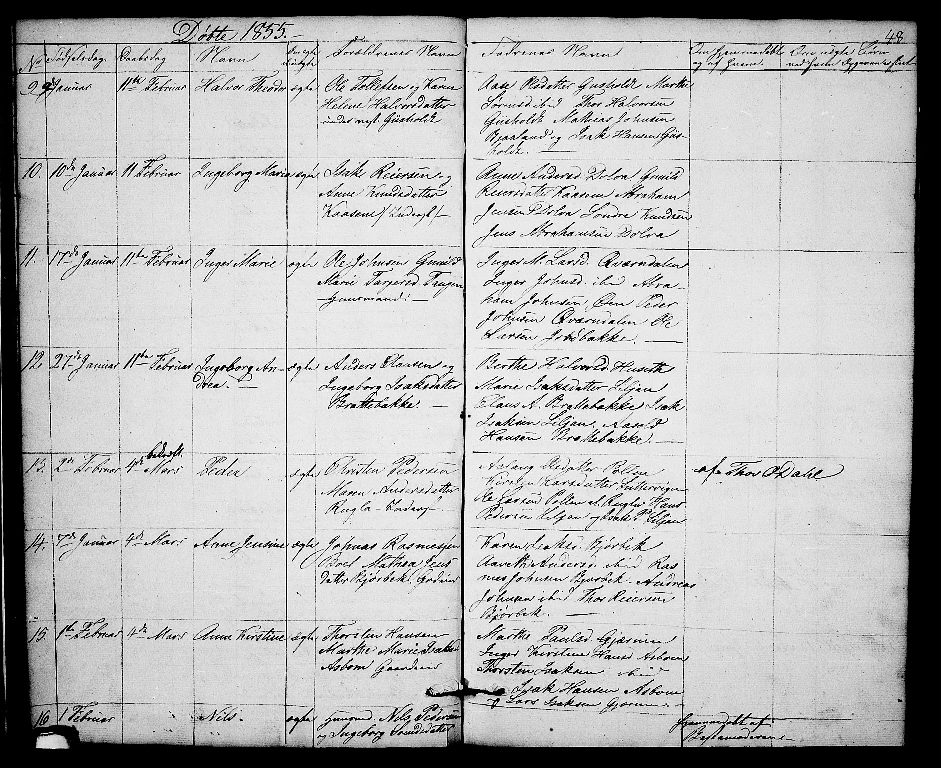 Solum kirkebøker, SAKO/A-306/G/Gb/L0001: Parish register (copy) no. II 1, 1848-1859, p. 48