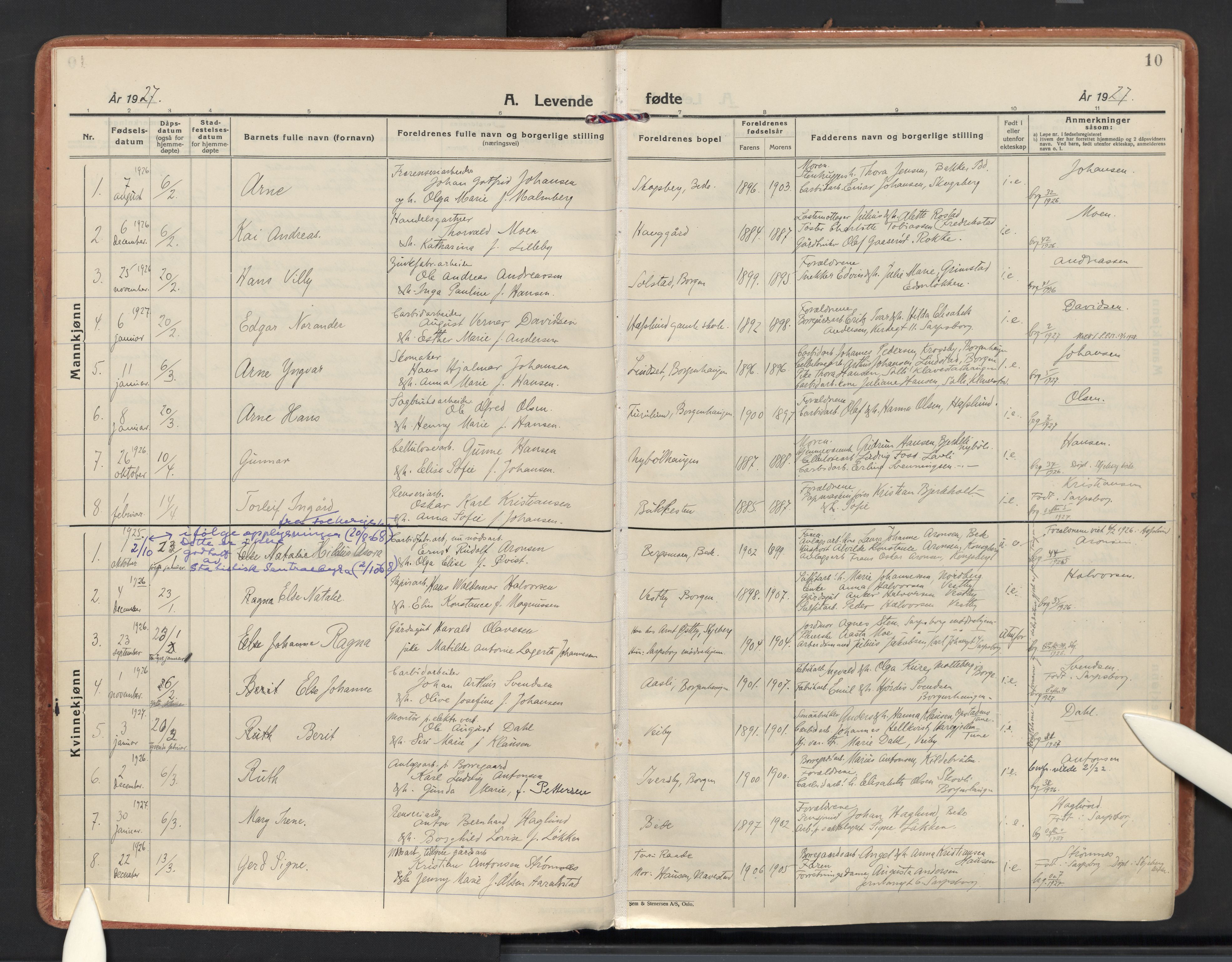 Skjeberg prestekontor Kirkebøker, SAO/A-10923/F/Fd/L0002: Parish register (official) no. IV 2, 1926-1936, p. 10