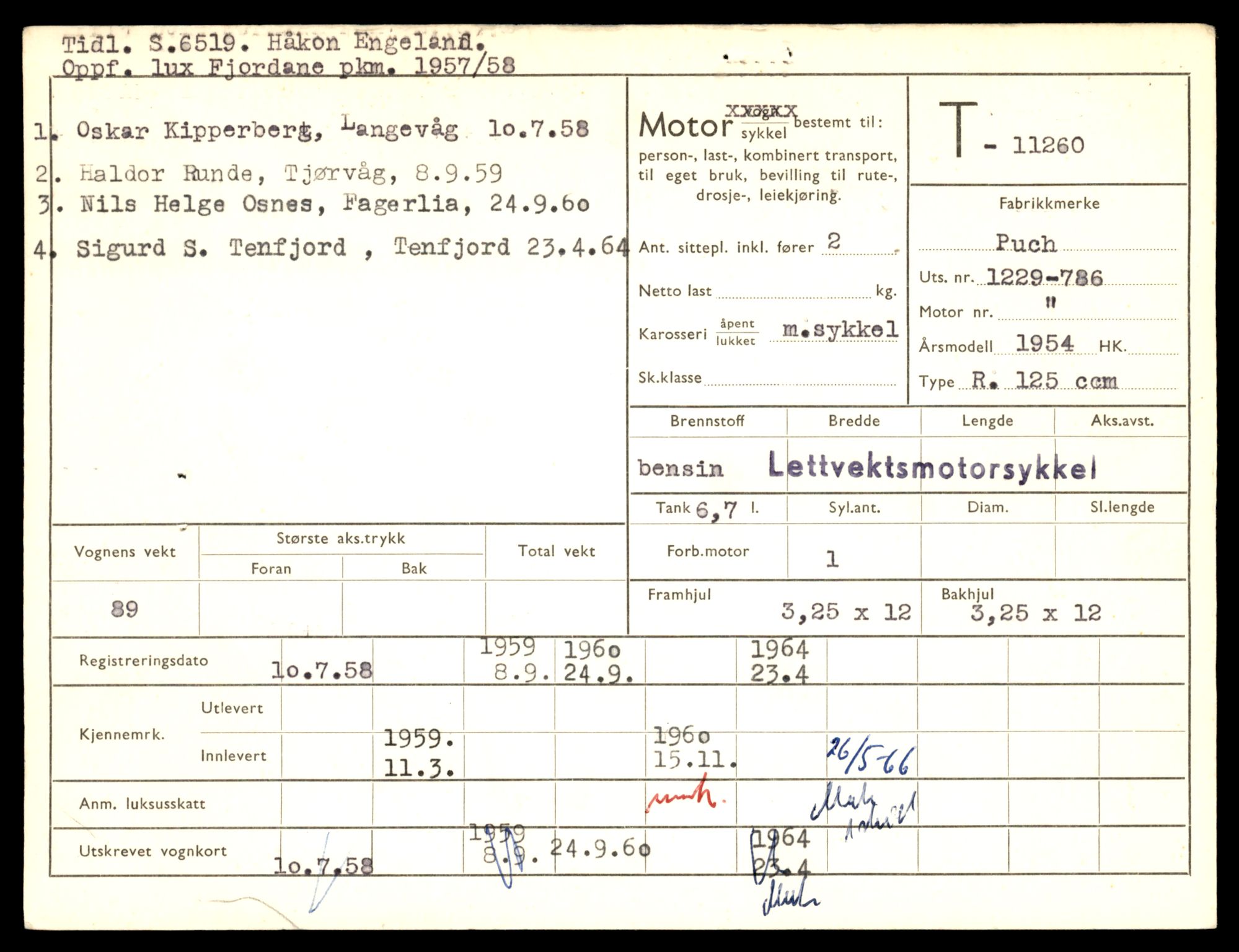 Møre og Romsdal vegkontor - Ålesund trafikkstasjon, AV/SAT-A-4099/F/Fe/L0027: Registreringskort for kjøretøy T 11161 - T 11289, 1927-1998, p. 2651