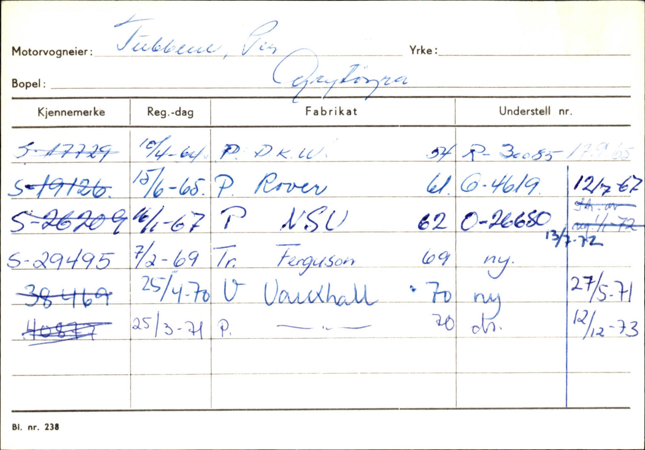 Statens vegvesen, Sogn og Fjordane vegkontor, AV/SAB-A-5301/4/F/L0132: Eigarregister Askvoll A-Å. Balestrand A-Å, 1945-1975, p. 1376