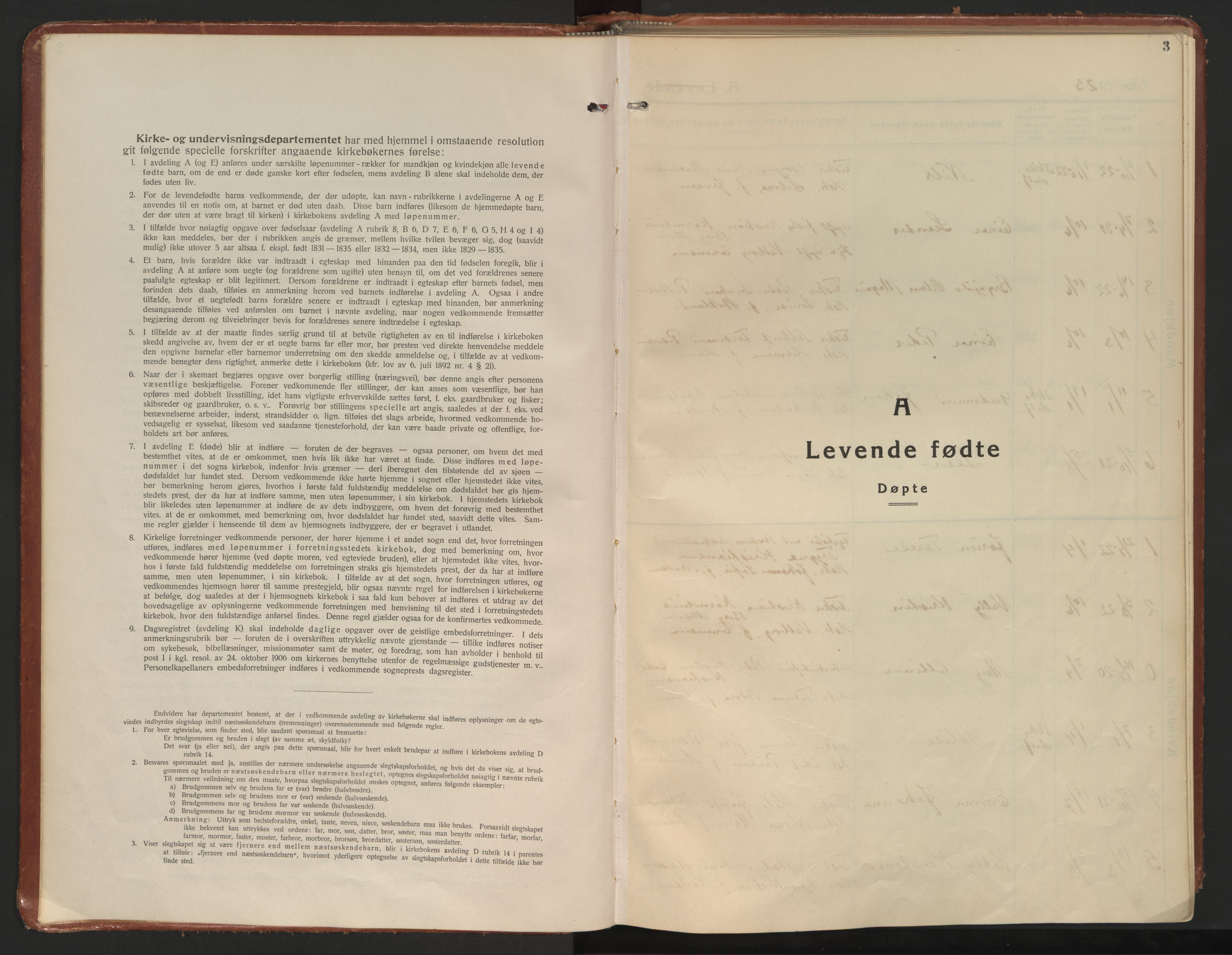 Ministerialprotokoller, klokkerbøker og fødselsregistre - Nordland, SAT/A-1459/899/L1441: Parish register (official) no. 899A09, 1923-1939, p. 3