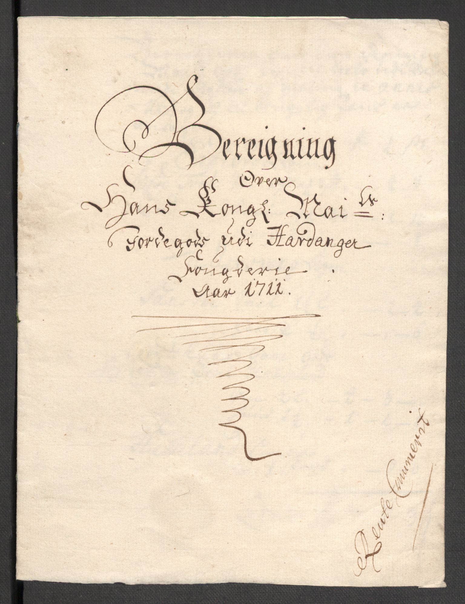 Rentekammeret inntil 1814, Reviderte regnskaper, Fogderegnskap, AV/RA-EA-4092/R48/L2987: Fogderegnskap Sunnhordland og Hardanger, 1711, p. 260