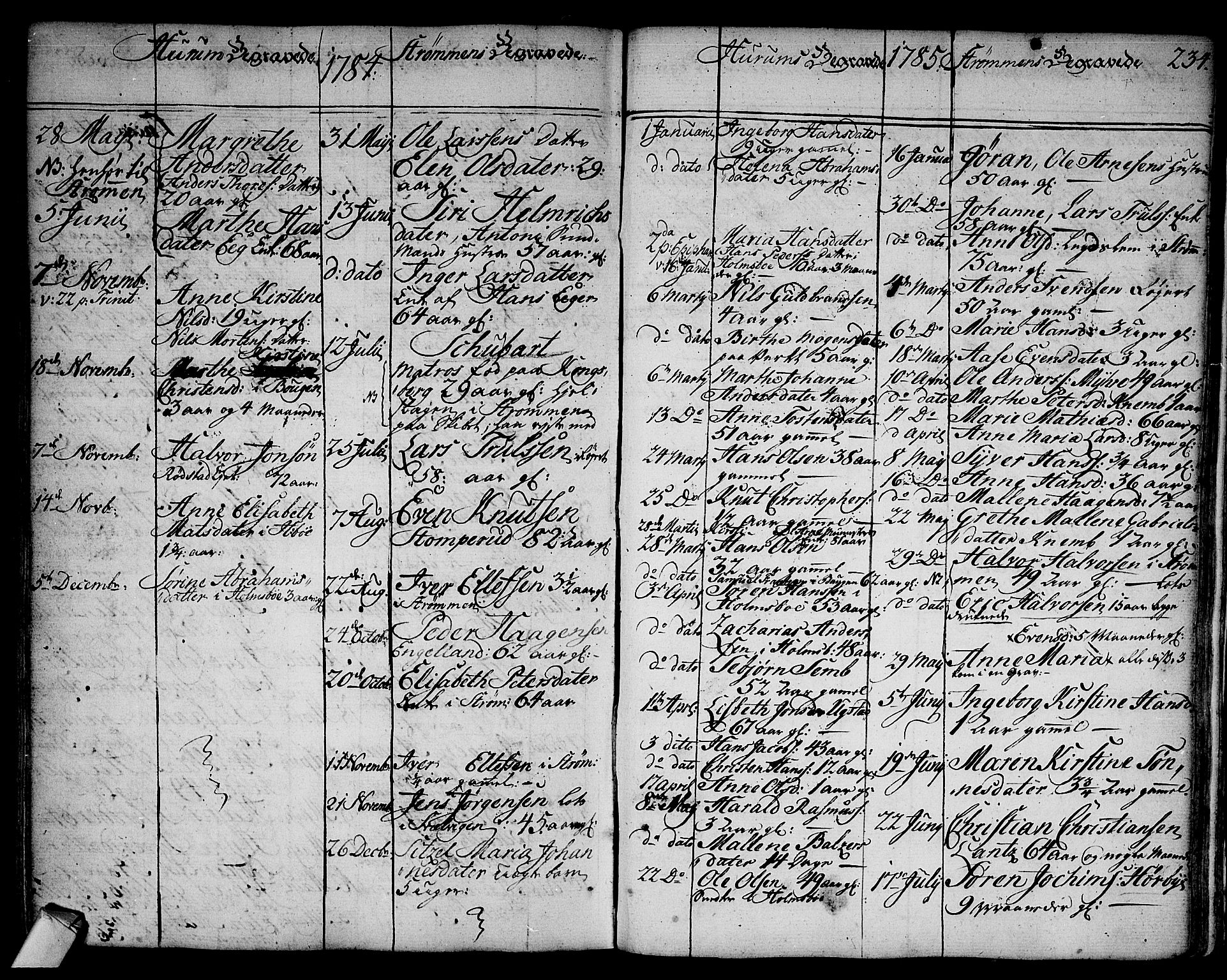 Hurum kirkebøker, AV/SAKO-A-229/F/Fa/L0007: Parish register (official) no. 7, 1771-1810, p. 234