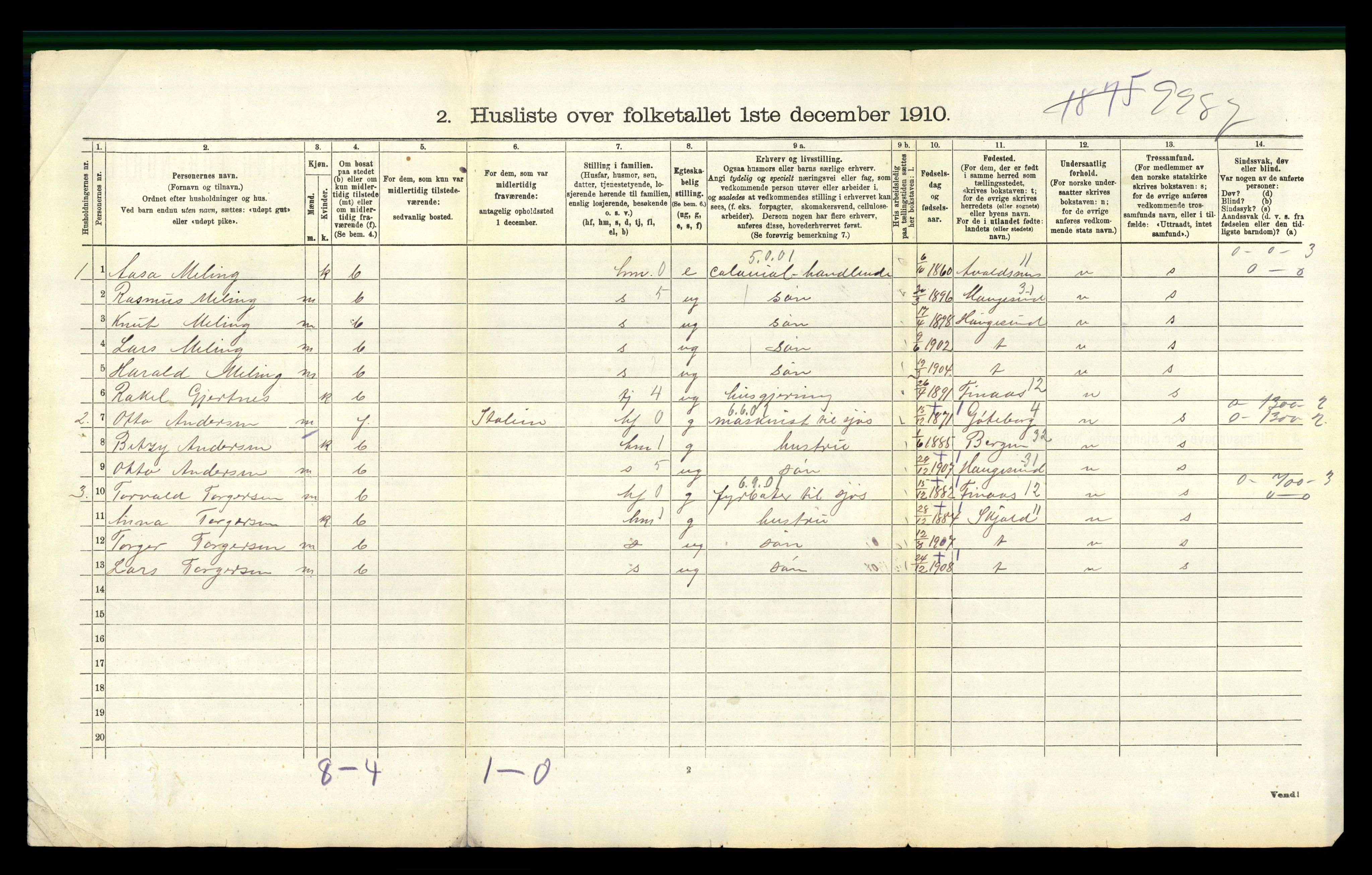 RA, 1910 census for Skåre, 1910, p. 959