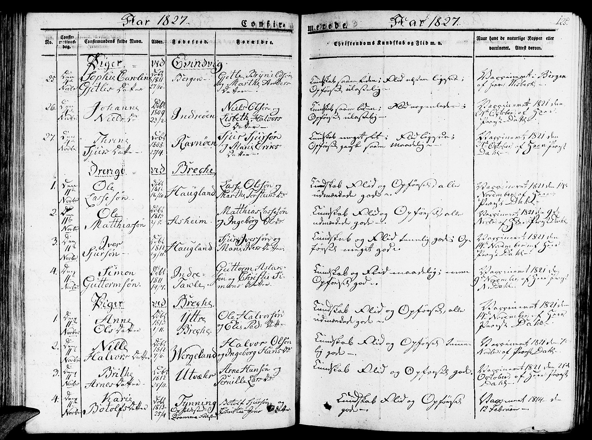 Gulen sokneprestembete, SAB/A-80201/H/Haa/Haaa/L0019: Parish register (official) no. A 19, 1826-1836, p. 125