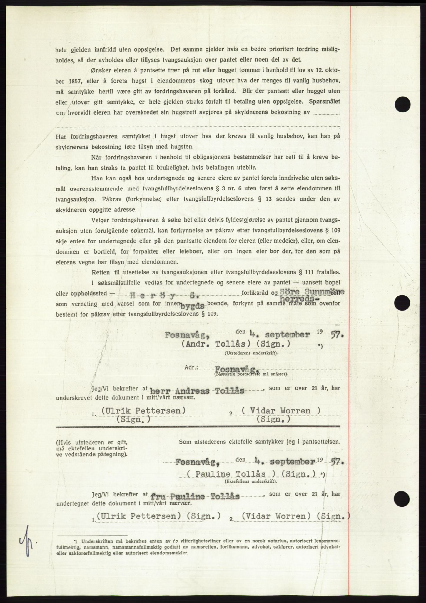 Søre Sunnmøre sorenskriveri, AV/SAT-A-4122/1/2/2C/L0130: Mortgage book no. 18B, 1957-1958, Diary no: : 2282/1957