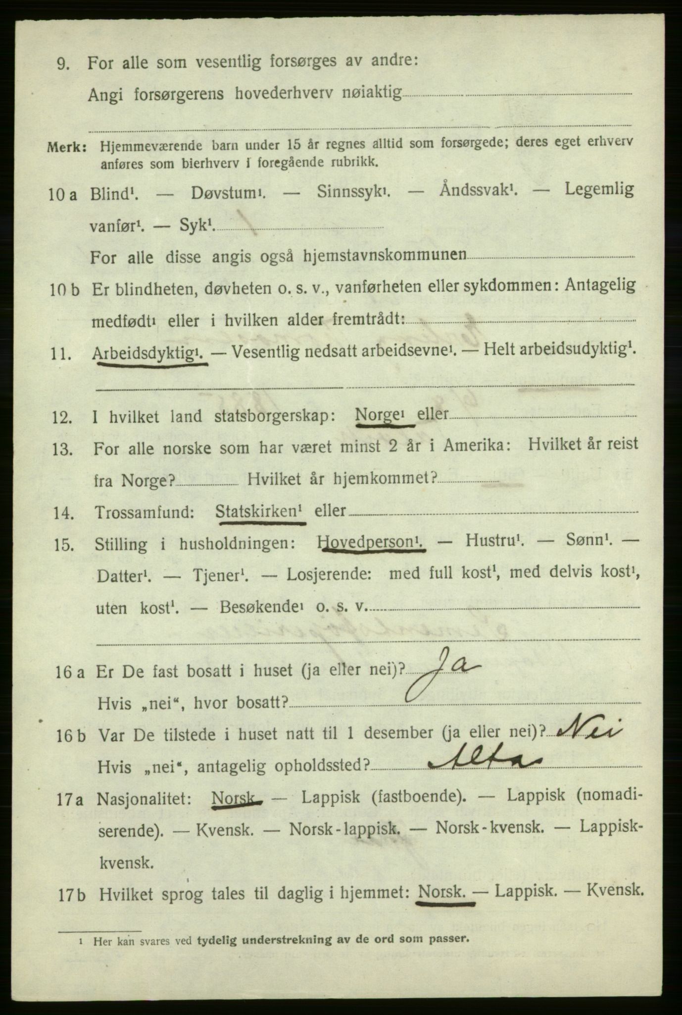 SATØ, 1920 census for Talvik, 1920, p. 3281