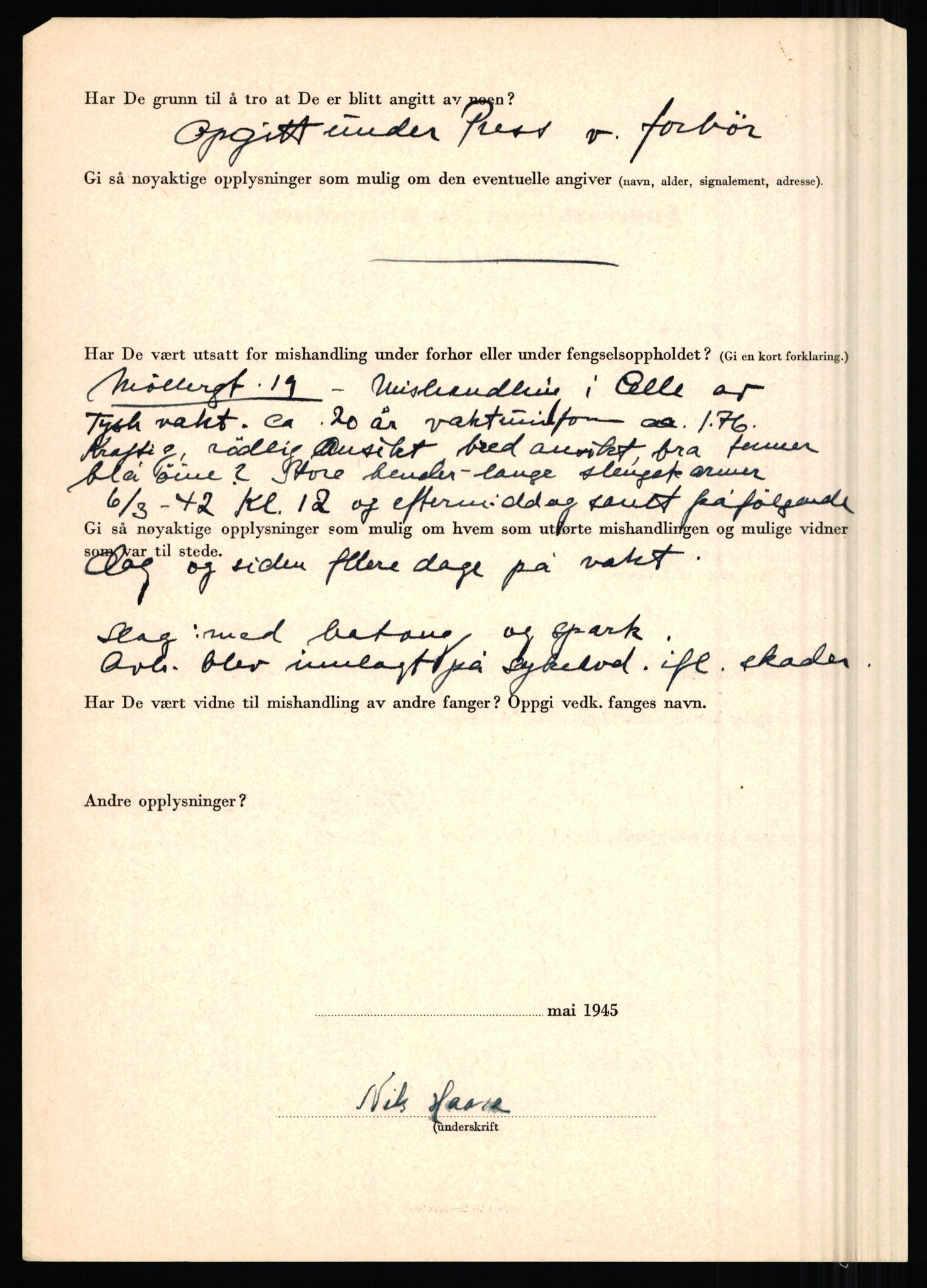 Rikspolitisjefen, AV/RA-S-1560/L/L0007: Heen, Erik C. - Iversen, Trygve, 1940-1945, p. 1058