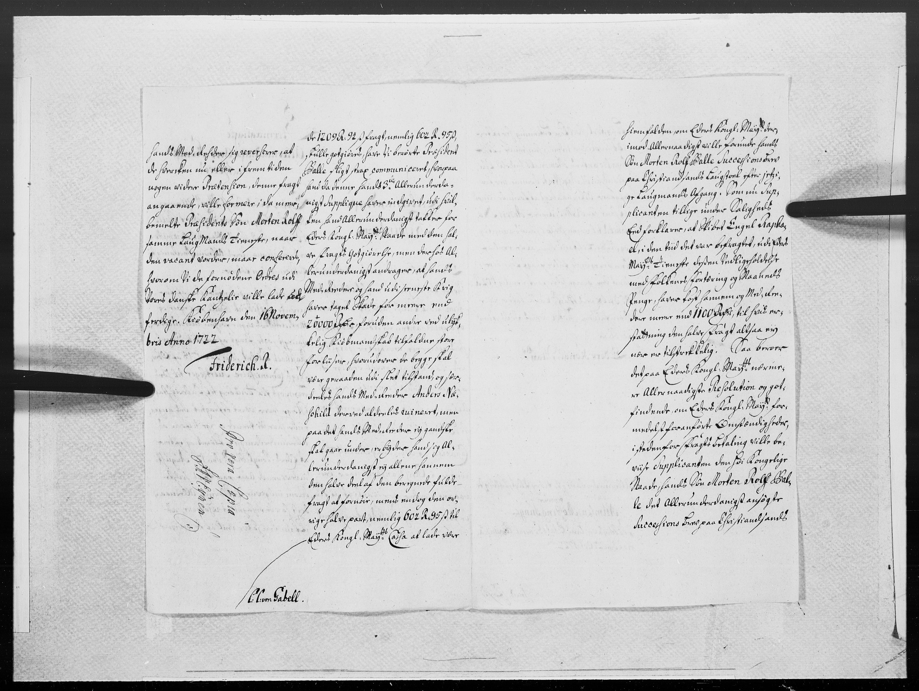 Danske Kanselli 1572-1799, AV/RA-EA-3023/F/Fc/Fcc/Fcca/L0091: Norske innlegg 1572-1799, 1722, p. 430