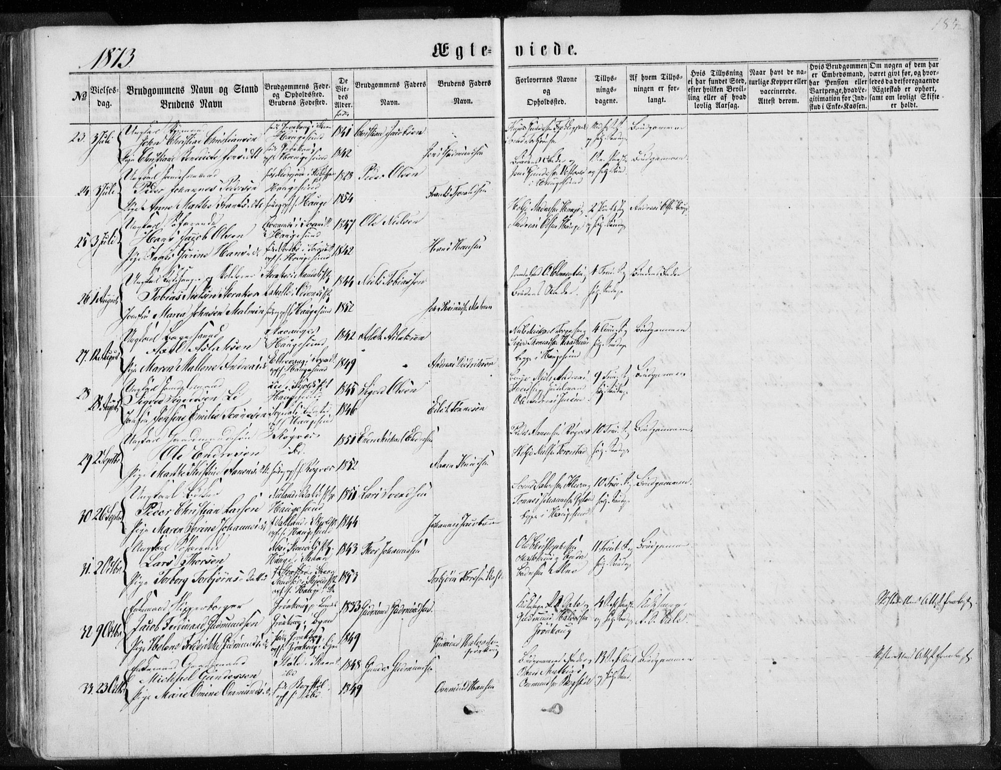 Torvastad sokneprestkontor, AV/SAST-A -101857/H/Ha/Haa/L0012: Parish register (official) no. A 12.1, 1867-1877, p. 184