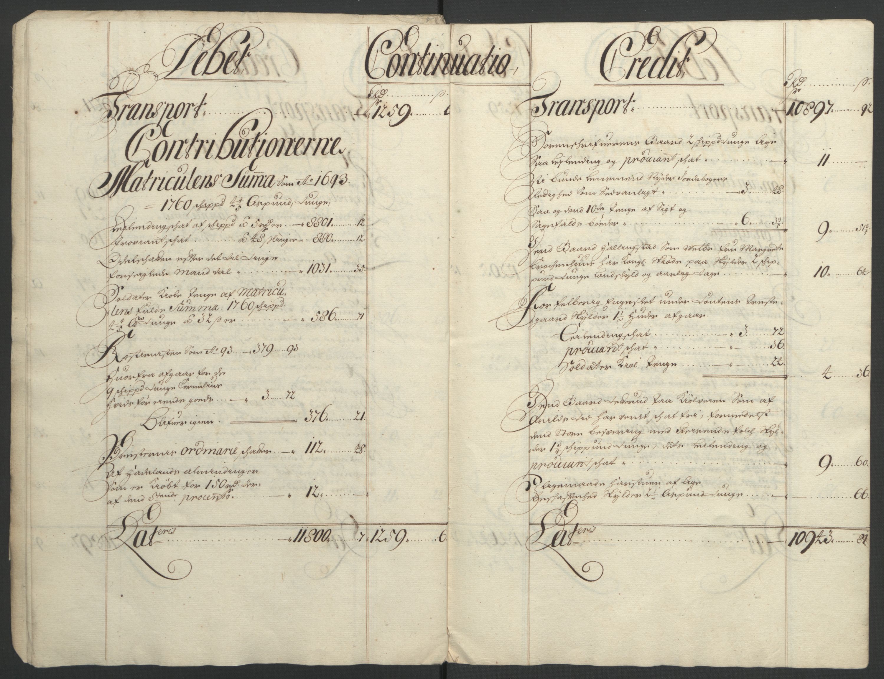 Rentekammeret inntil 1814, Reviderte regnskaper, Fogderegnskap, AV/RA-EA-4092/R18/L1292: Fogderegnskap Hadeland, Toten og Valdres, 1693-1694, p. 203