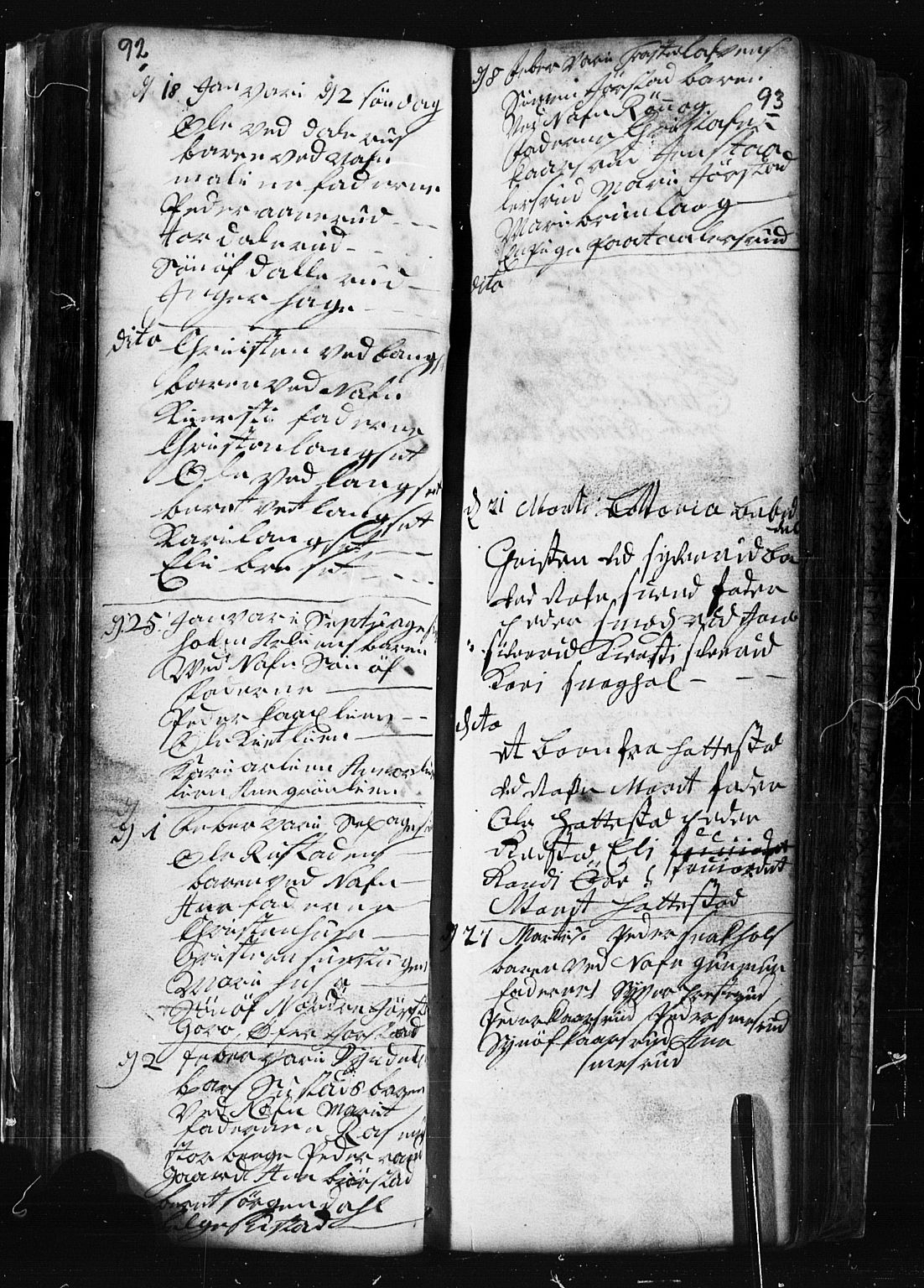 Fåberg prestekontor, SAH/PREST-086/H/Ha/Hab/L0001: Parish register (copy) no. 1, 1727-1767, p. 92-93