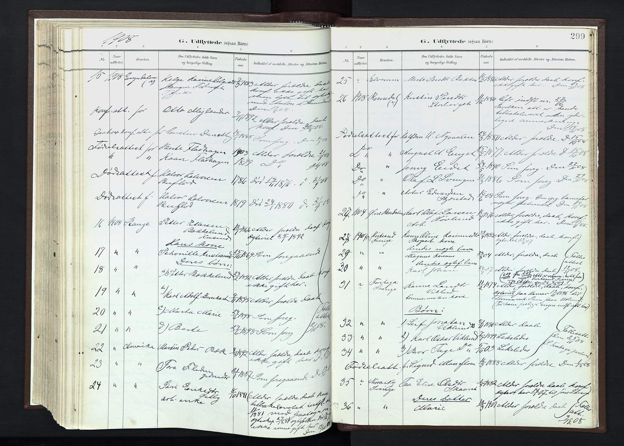 Trysil prestekontor, SAH/PREST-046/H/Ha/Haa/L0013: Parish register (official) no. 13, 1898-1911, p. 299