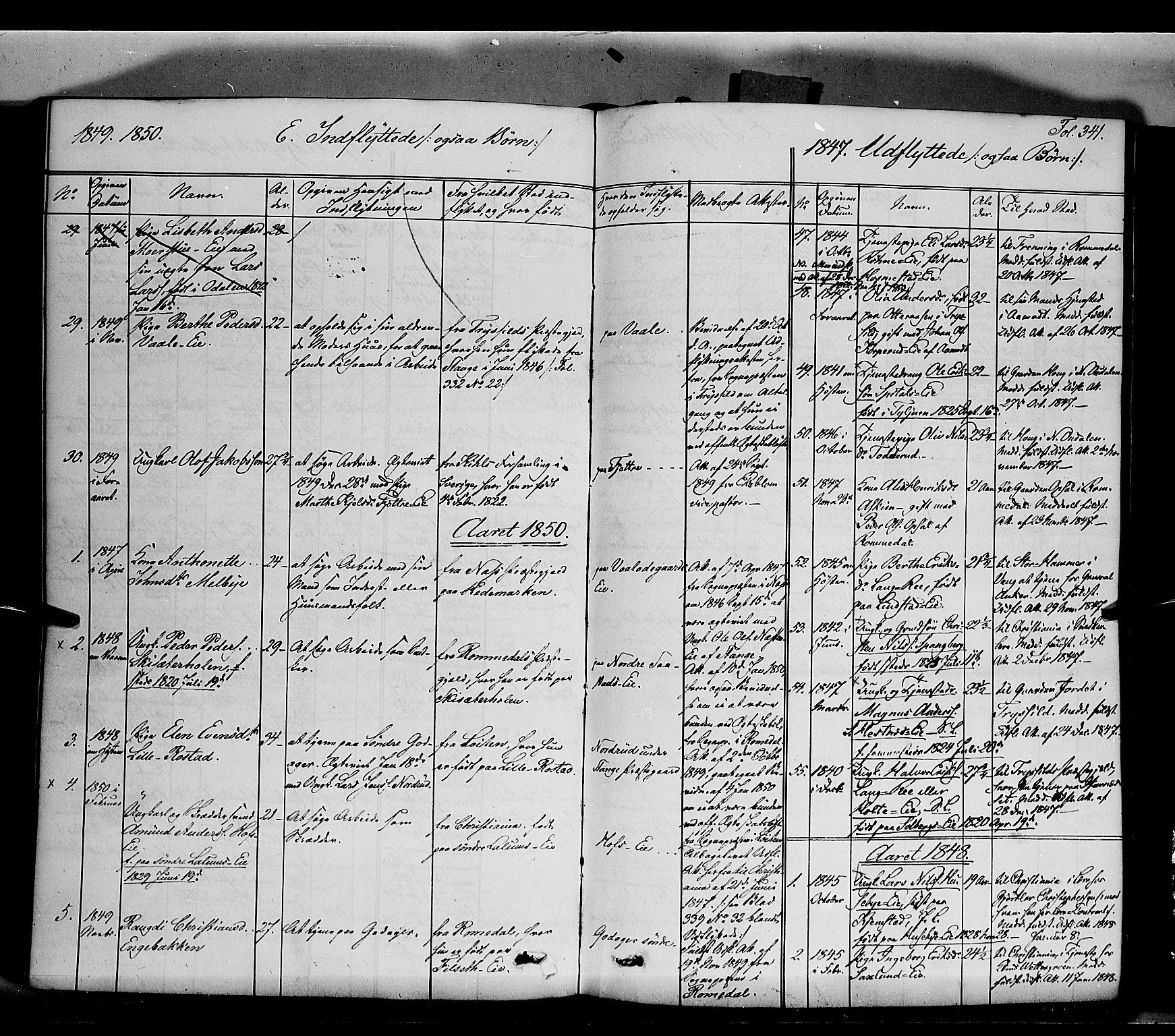 Stange prestekontor, SAH/PREST-002/K/L0011: Parish register (official) no. 11, 1846-1852, p. 341