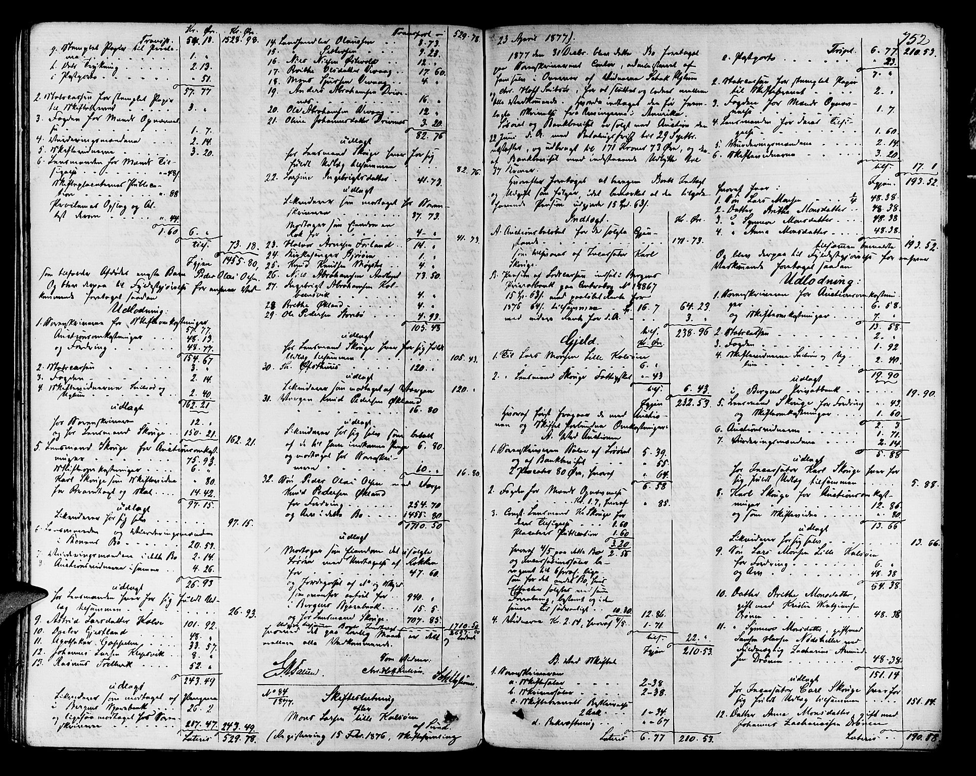 Midhordland sorenskriveri, AV/SAB-A-3001/1/H/Hd/L0004: Skifteutlodningsprotokoll, 1863-1878, p. 751b-752a