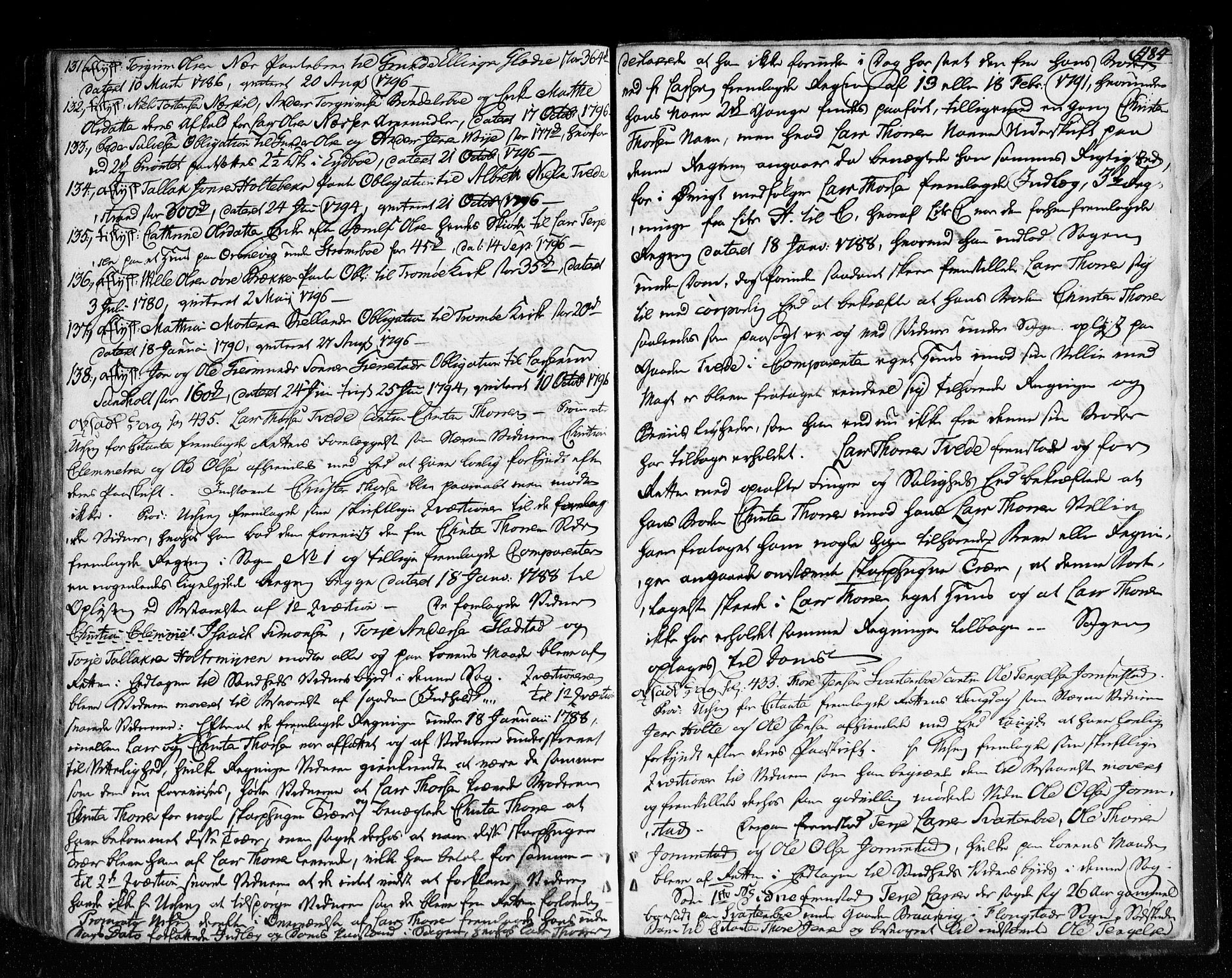 Nedenes sorenskriveri før 1824, SAK/1221-0007/F/Fa/L0040: Tingbok med register nr 35, 1792-1796, p. 483b-484a
