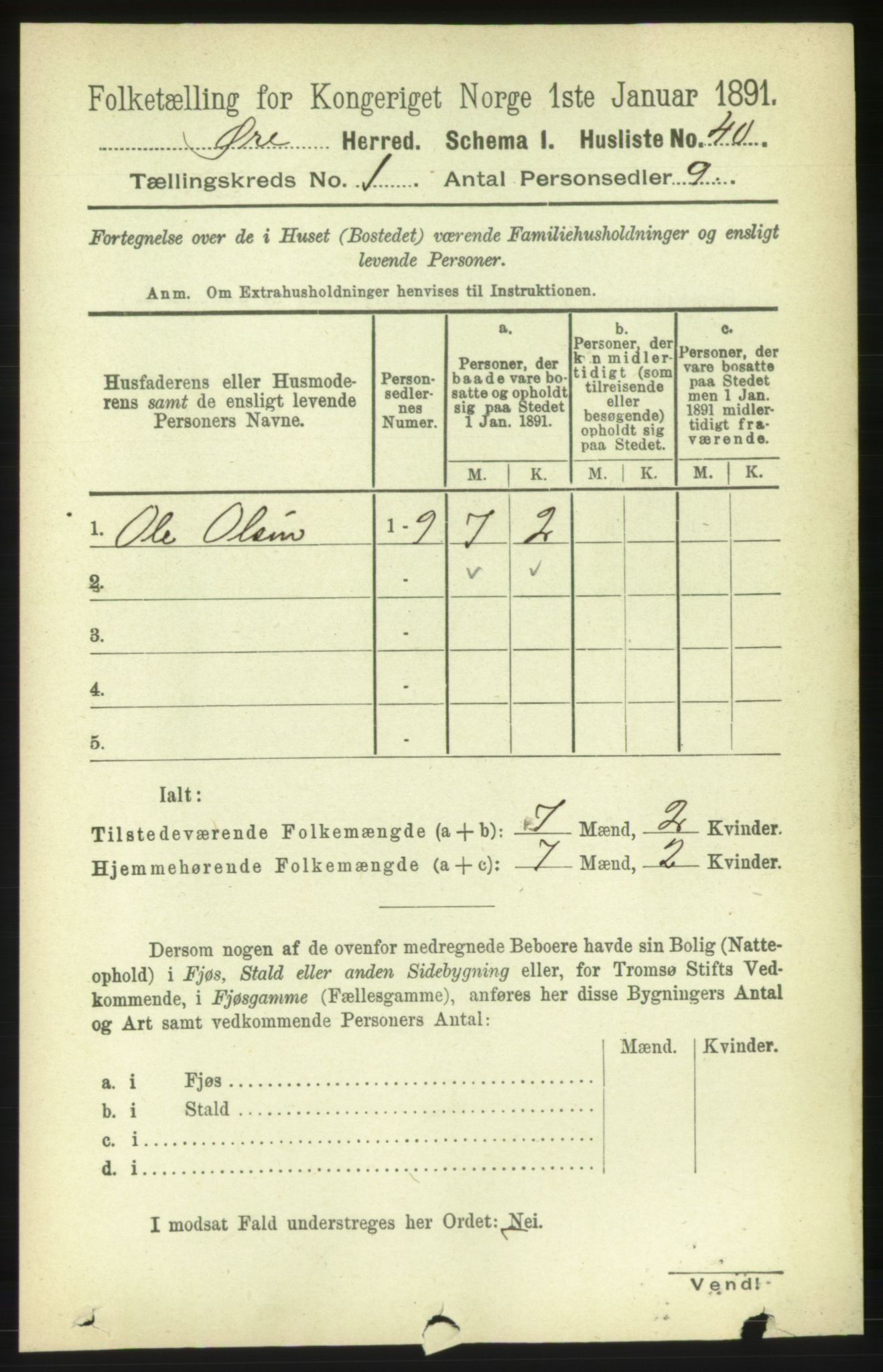 RA, 1891 census for 1558 Øre, 1891, p. 57