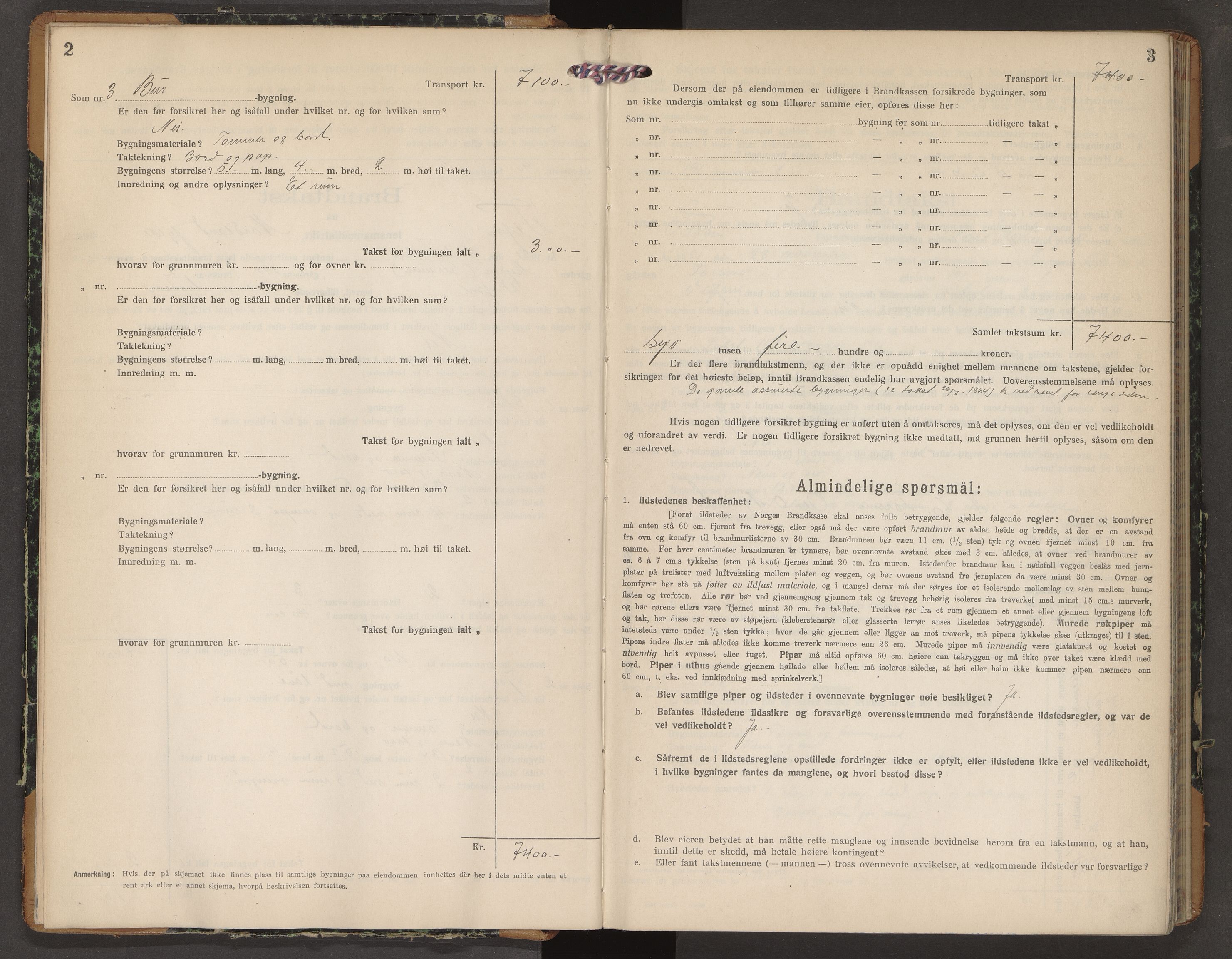 Norges Brannkasse Vefsn, AV/SAT-A-5573/Fb/L0008: Branntakstprotokoll, 1921-1925