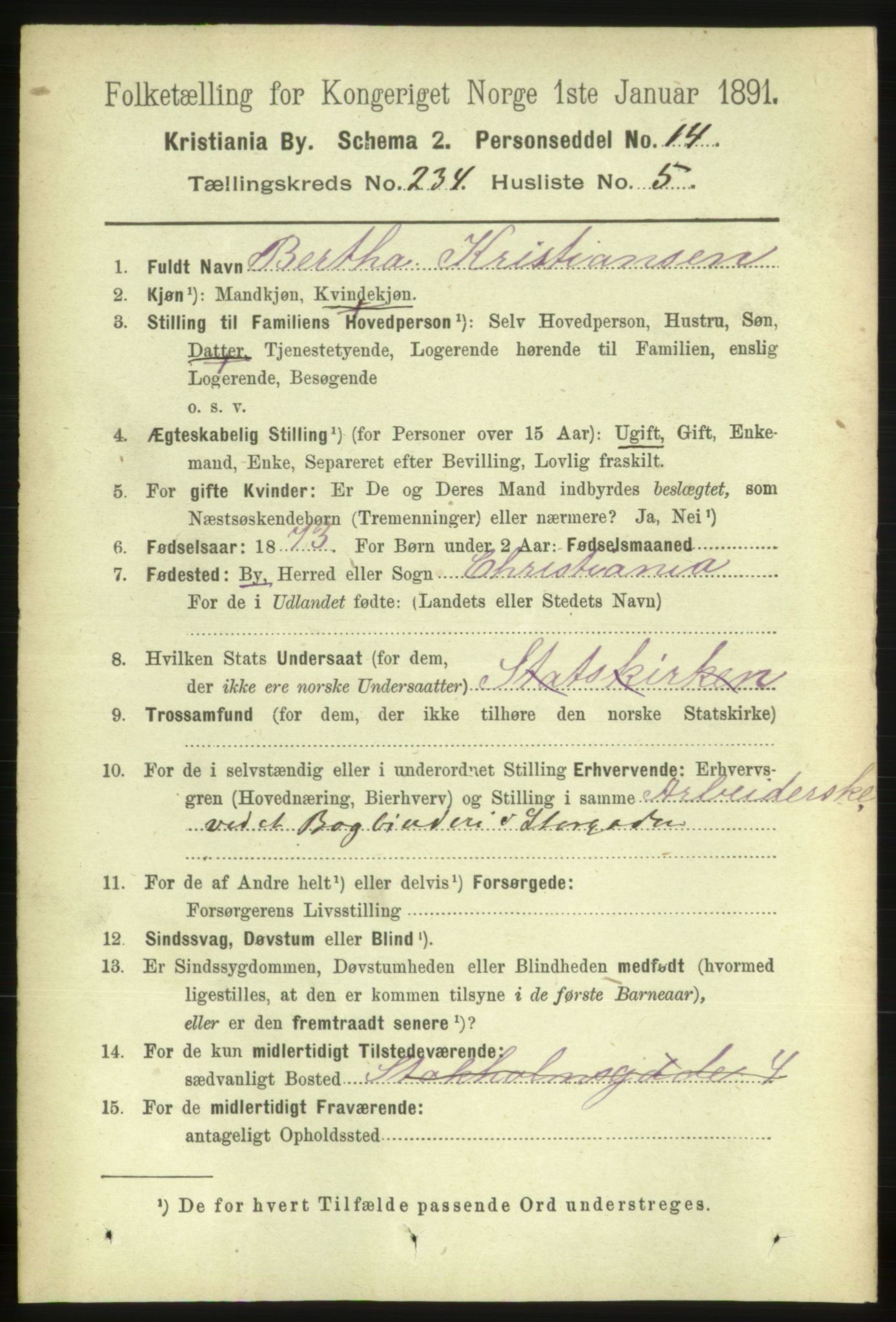 RA, 1891 census for 0301 Kristiania, 1891, p. 143669