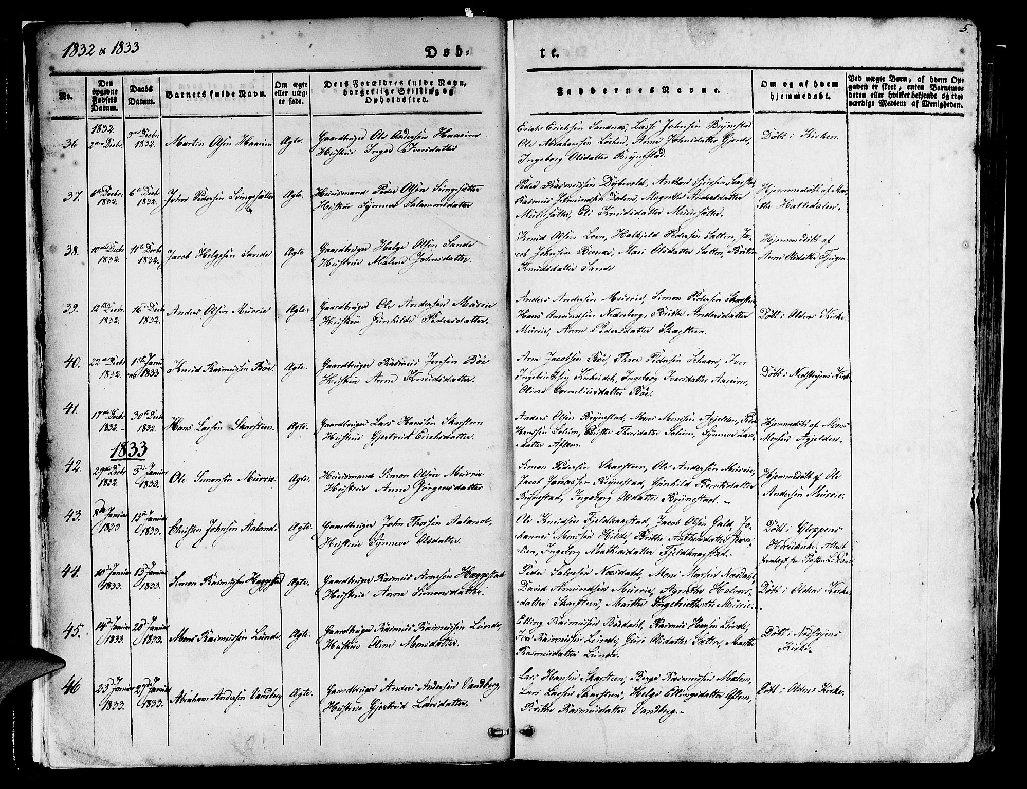 Innvik sokneprestembete, SAB/A-80501: Parish register (official) no. A 4I, 1831-1846, p. 5