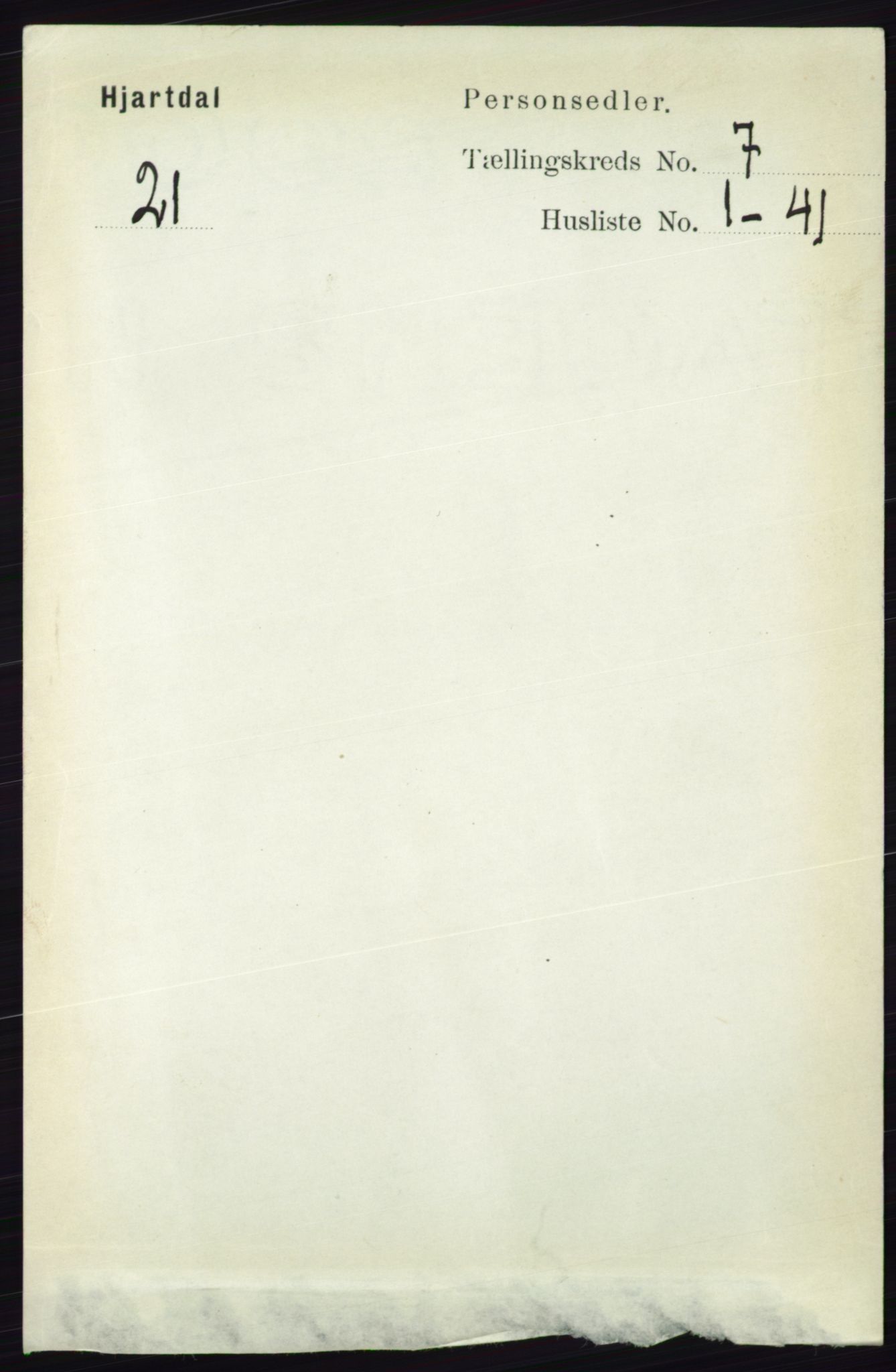 RA, 1891 census for 0827 Hjartdal, 1891, p. 2541