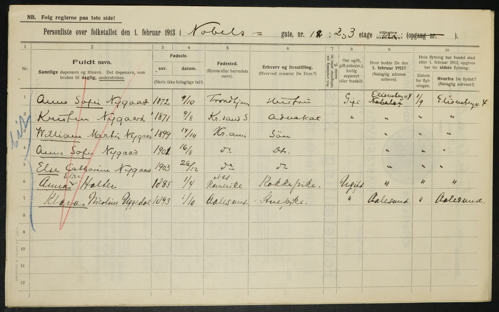 OBA, Municipal Census 1913 for Kristiania, 1913, p. 71268