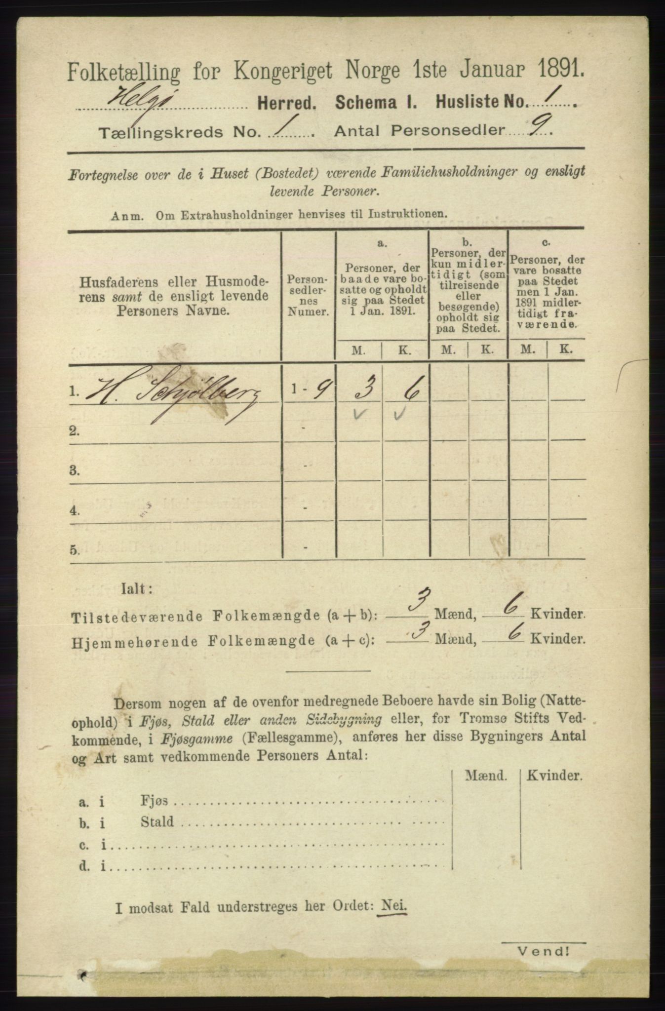 RA, 1891 census for 1935 Helgøy, 1891, p. 14