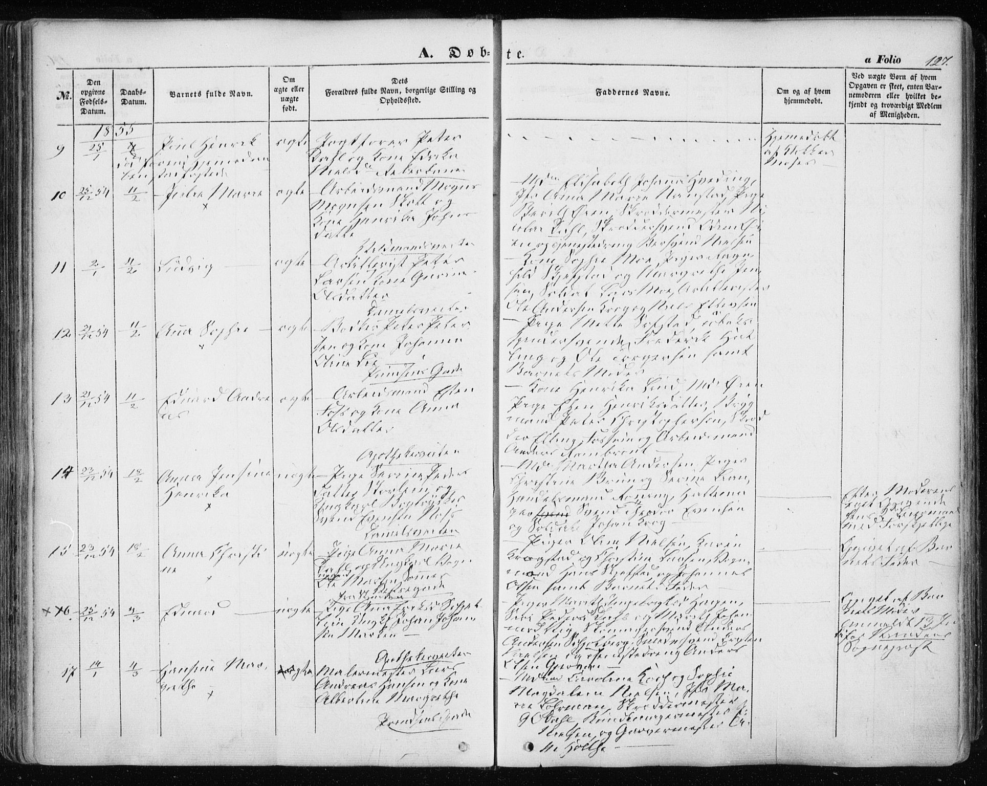 Ministerialprotokoller, klokkerbøker og fødselsregistre - Sør-Trøndelag, SAT/A-1456/601/L0051: Parish register (official) no. 601A19, 1848-1857, p. 127