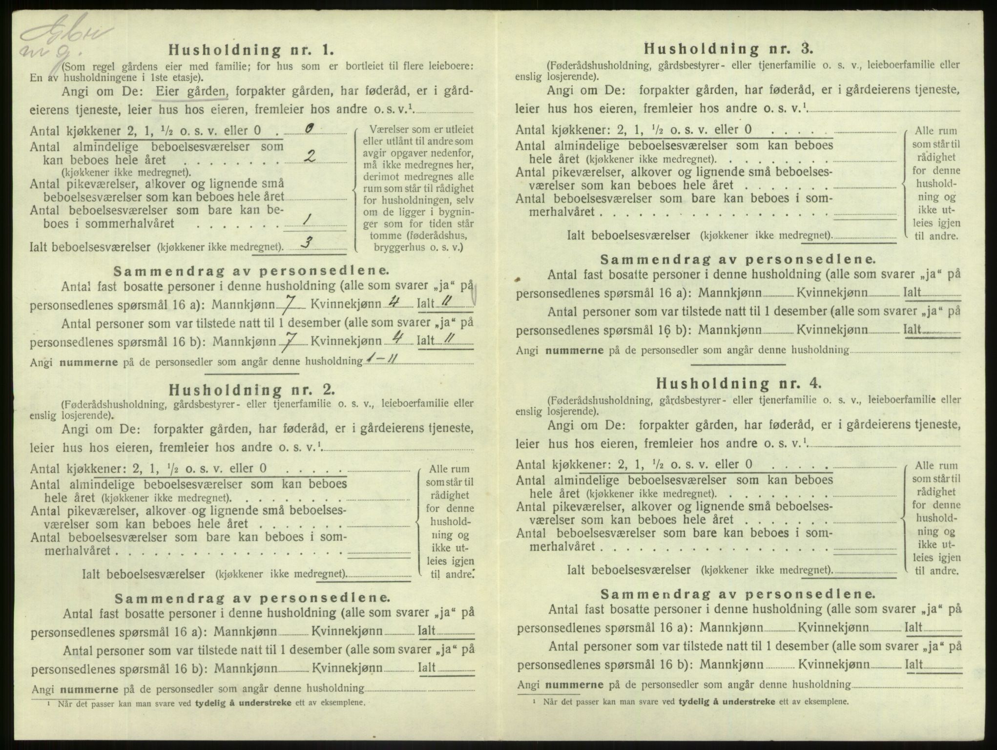 SAB, 1920 census for Fjaler, 1920, p. 1308