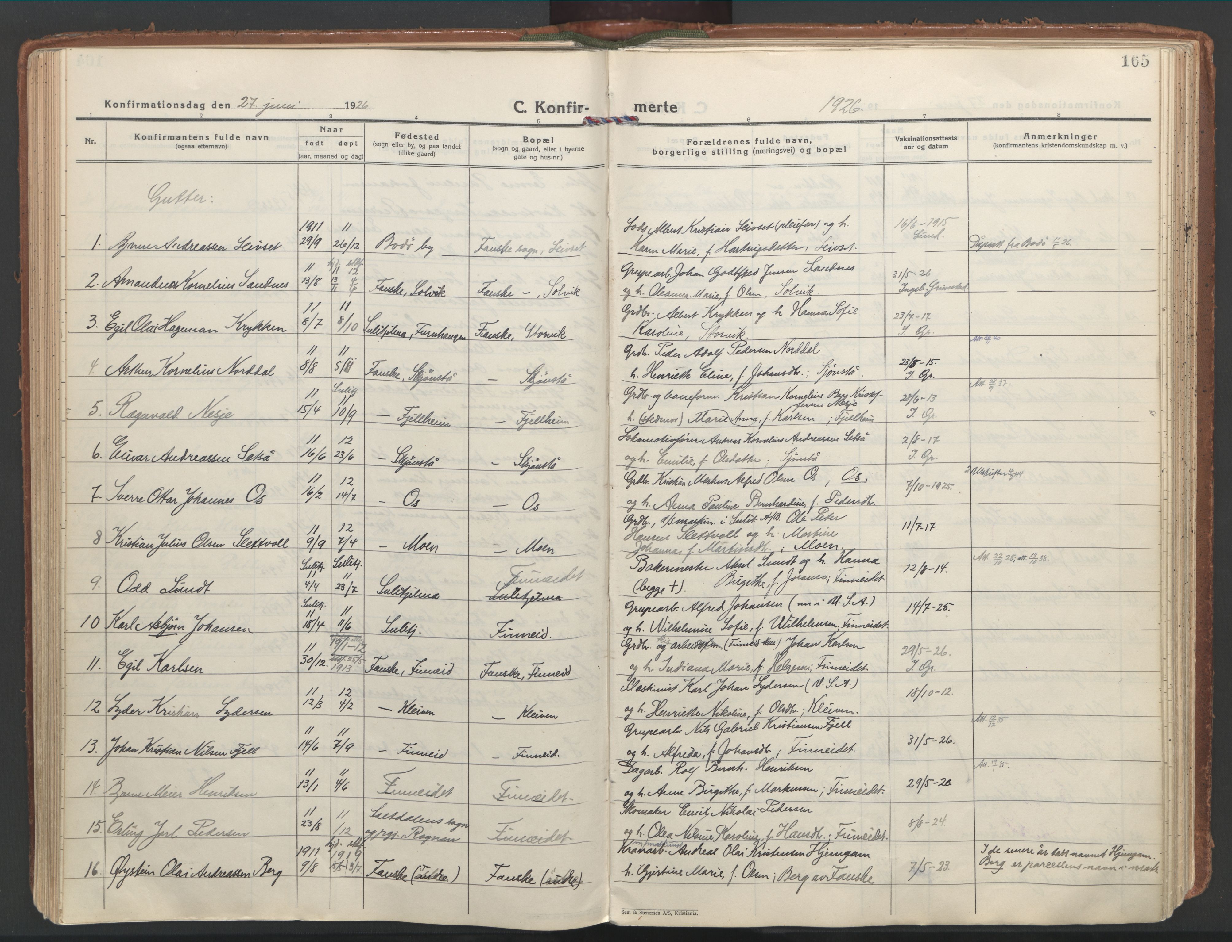 Ministerialprotokoller, klokkerbøker og fødselsregistre - Nordland, SAT/A-1459/849/L0699: Parish register (official) no. 849A10, 1924-1937, p. 165