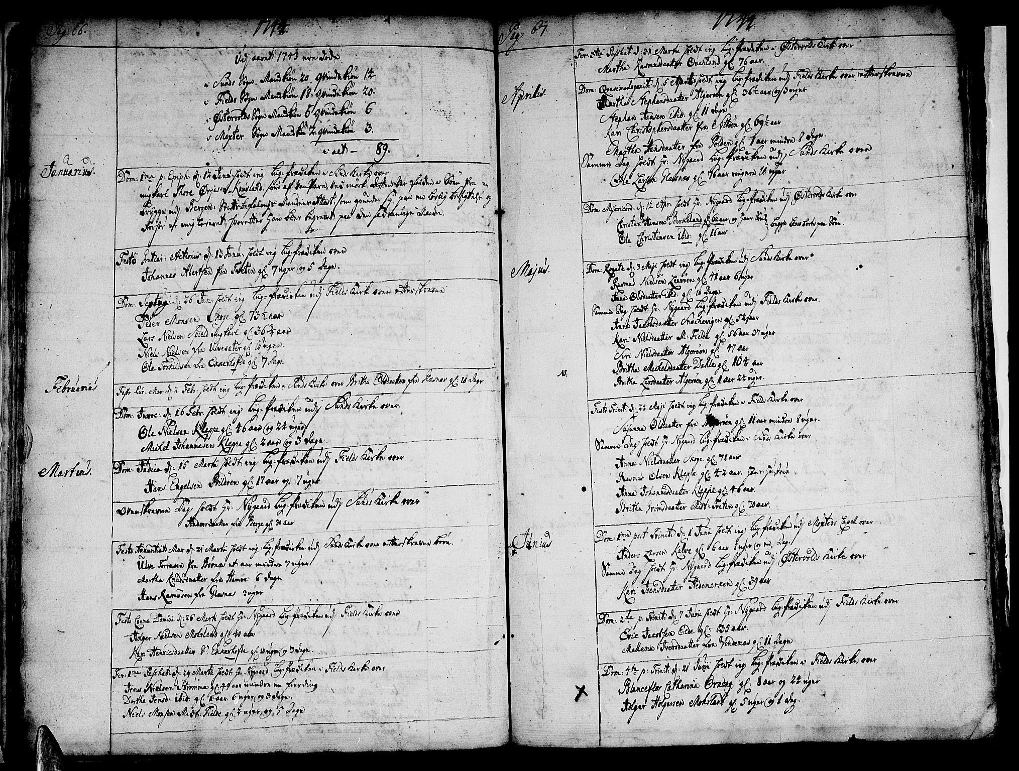 Sund sokneprestembete, AV/SAB-A-99930: Parish register (official) no. A 2, 1729-1769, p. 66-67