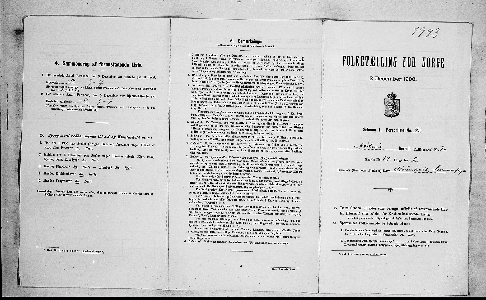 RA, 1900 census for Nøtterøy, 1900, p. 2164